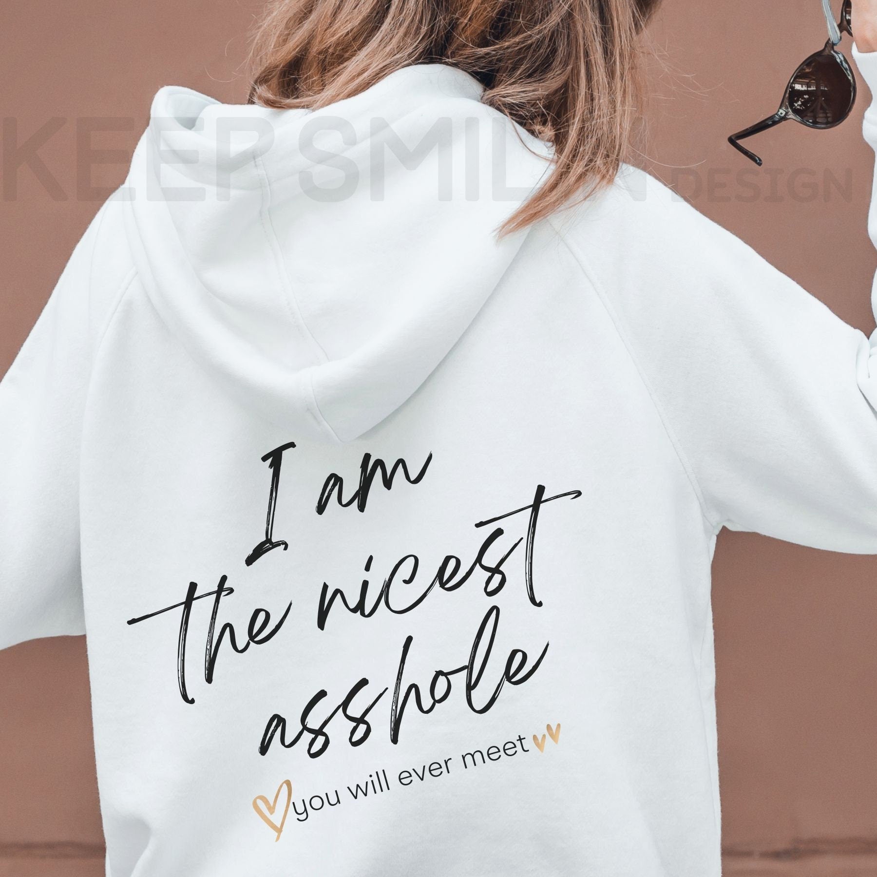 I am the nicest asshole you will ever meet. Delux Hooded Sweatshirt, Gift For Crabby Tantrum, Adult Humor Tee, Potty Mouth Shirt, Unisex