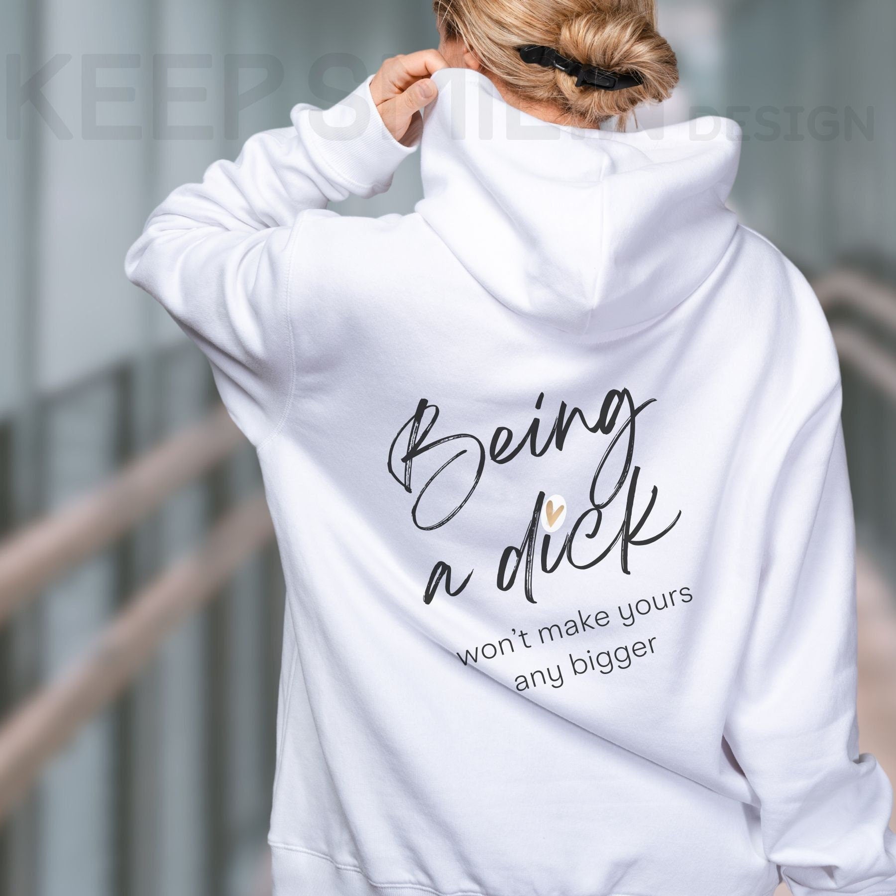 Being a Dick won't make yours any bigger, Delux Hooded Sweatshirt, Gift For Crabby Tantrum, Adult Humor Tee, Potty Mouth Shirt, Unisex Gift