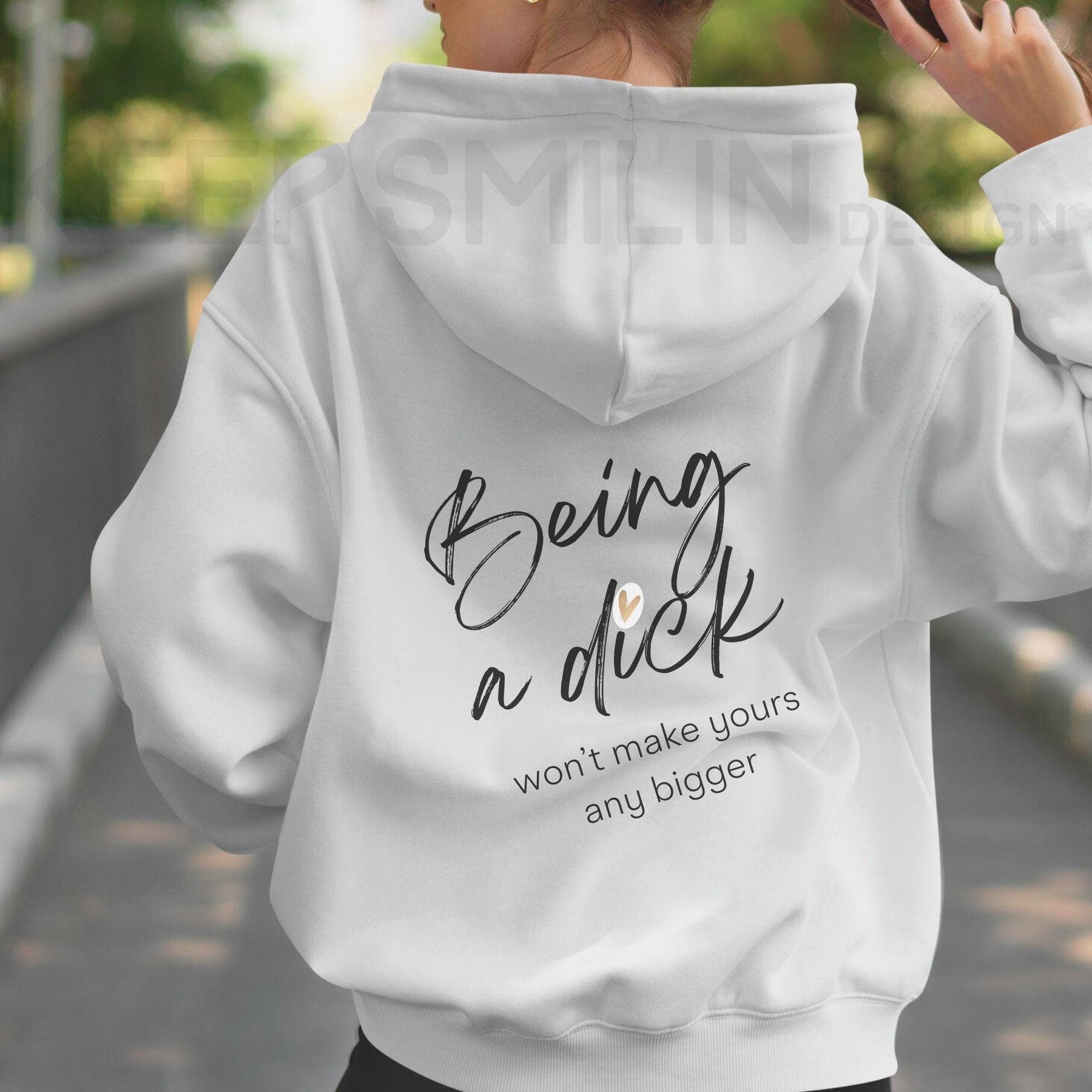 Being a Dick won't make yours any bigger, Delux Hooded Sweatshirt, Gift For Crabby Tantrum, Adult Humor Tee, Potty Mouth Shirt, Unisex Gift