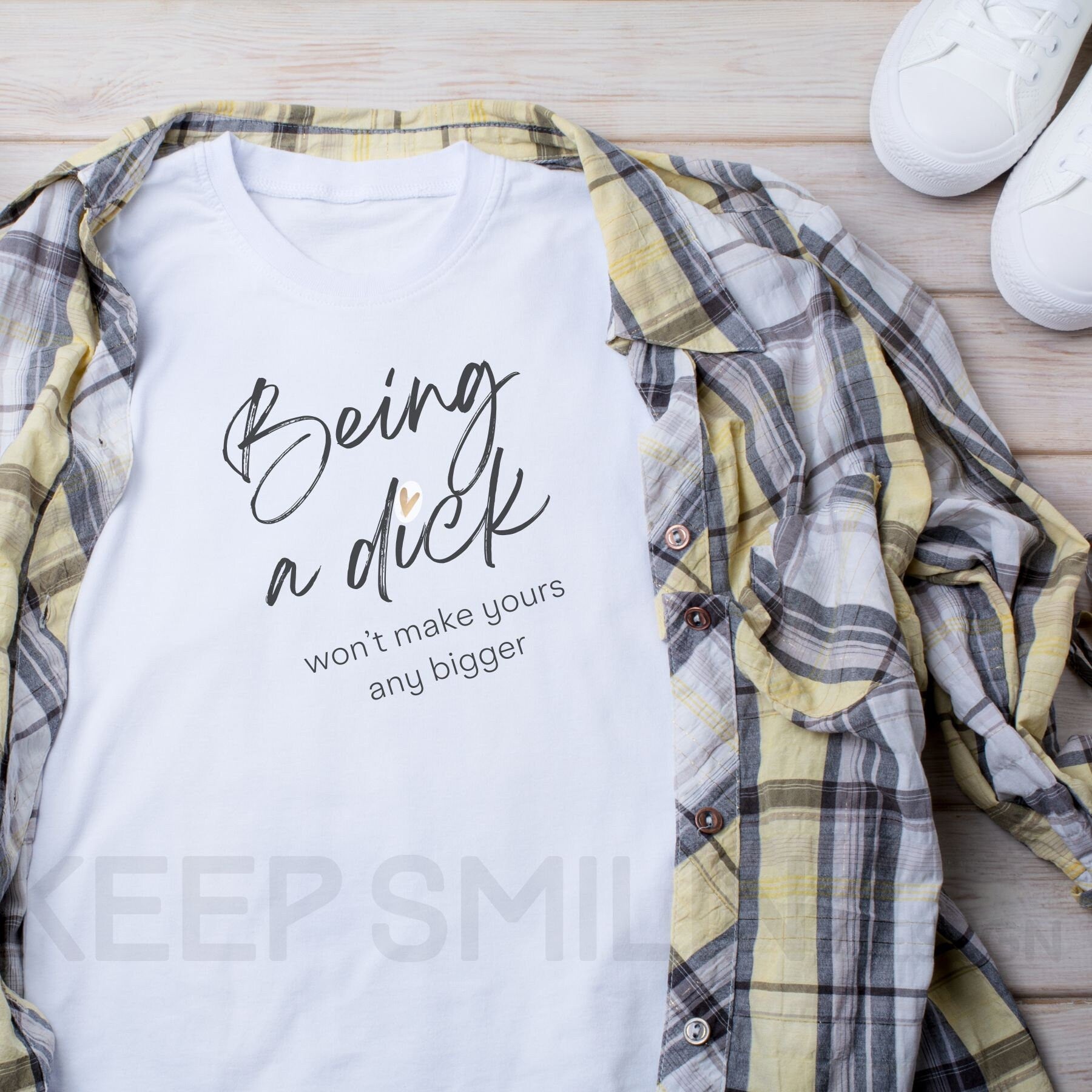 Being a Dick won't make yours any bigger Cotton Tee, Snarky Sarcasm Tee,Funny Ironic Top, Attitude Tee,Adult Humor Tee,Potty Mouth Shirt