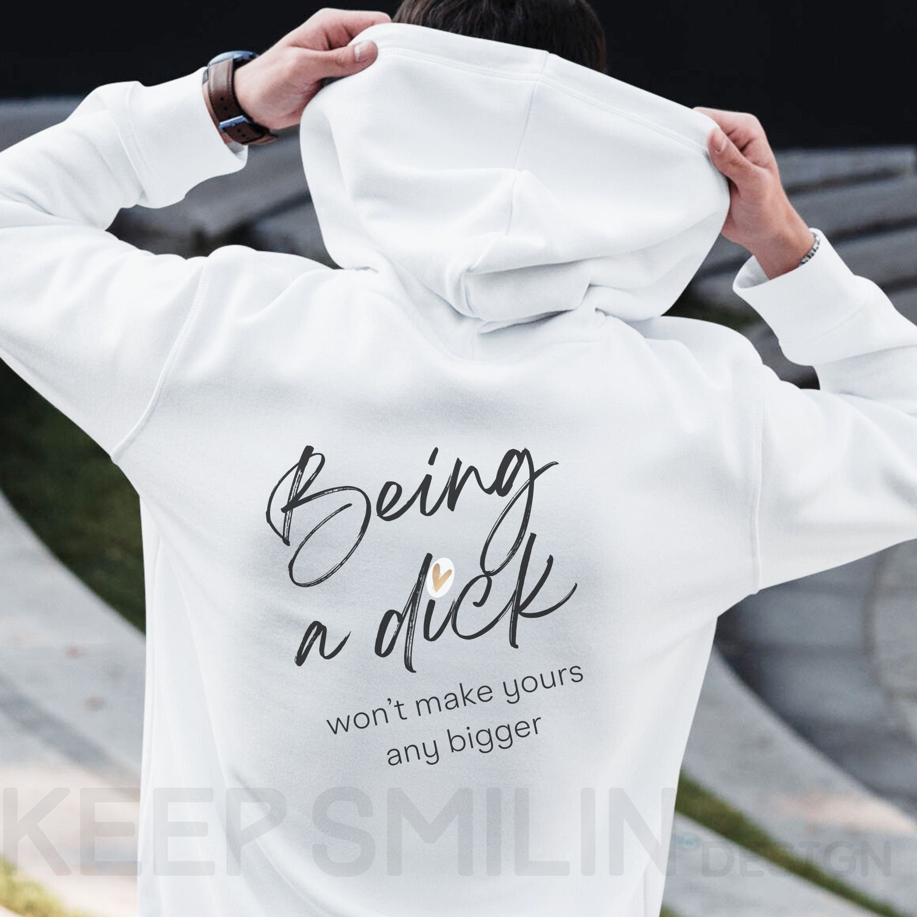 Being a Dick won't make yours any bigger, Delux Hooded Sweatshirt, Gift For Crabby Tantrum, Adult Humor Tee, Potty Mouth Shirt, Unisex Gift