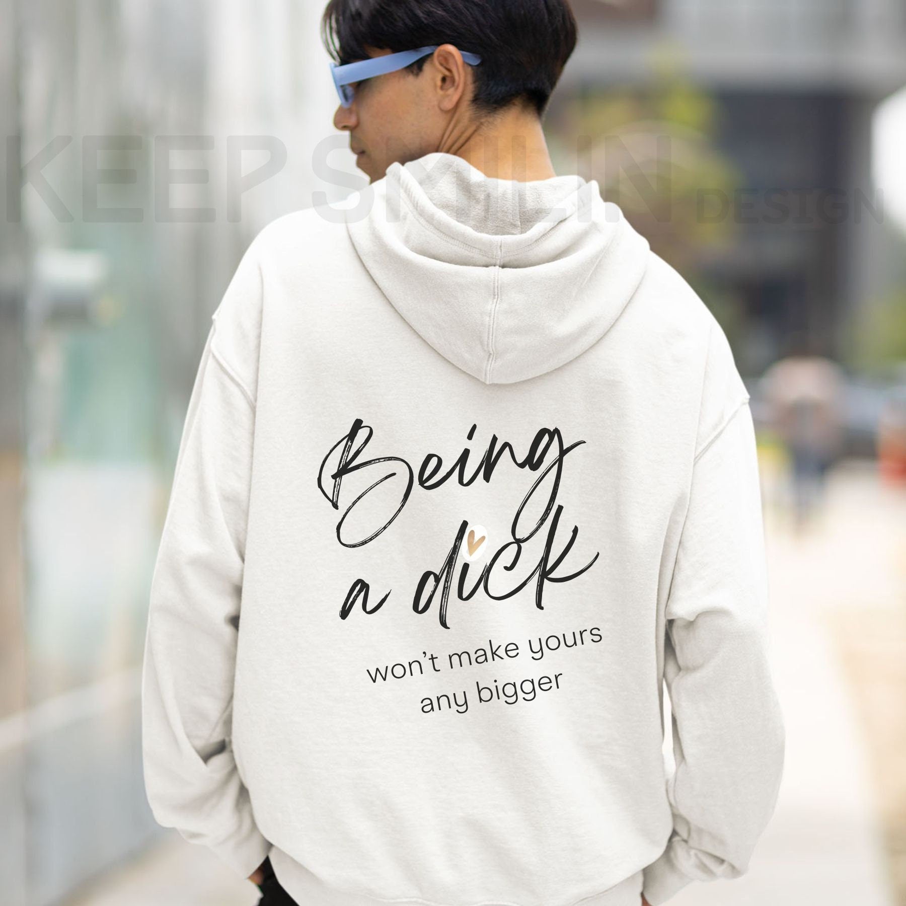 Being a Dick won't make yours any bigger, Delux Hooded Sweatshirt, Gift For Crabby Tantrum, Adult Humor Tee, Potty Mouth Shirt, Unisex Gift