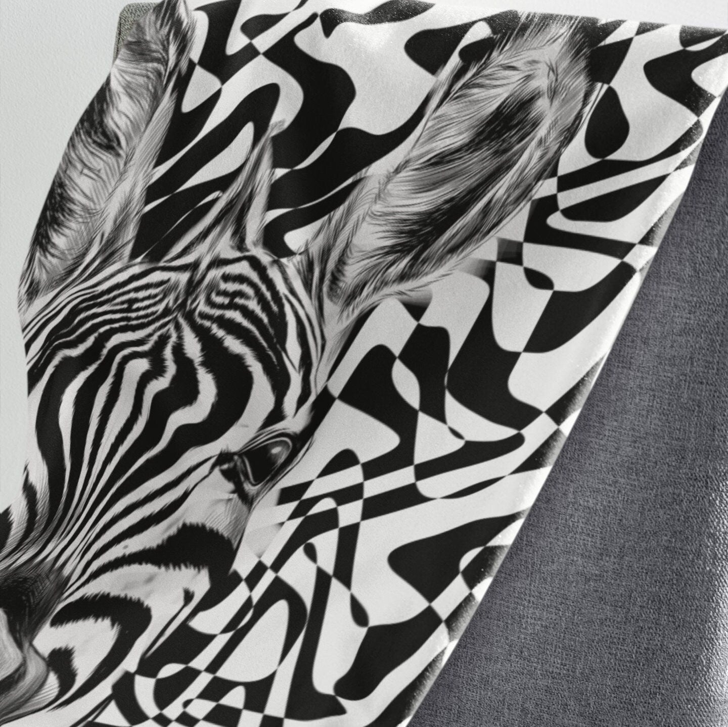 Wild Zebra Print Luxury Velveteen Plush Blanket 50”x60”,Modern Unique Design, Unisex Gift, Super Soft, Great for Travel, For all ages.