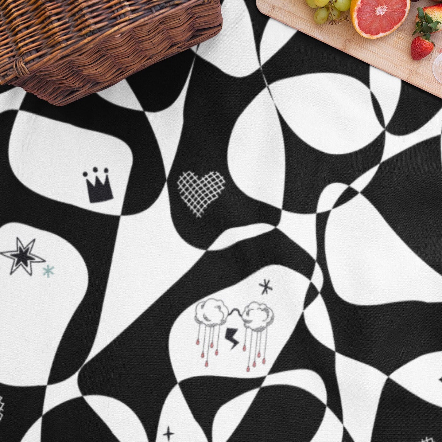 Black & White Mod Luxury Velveteen Plush Blanket,Back to College Throw, Travel Throw,Super Soft, Trending Design, Great for Teens