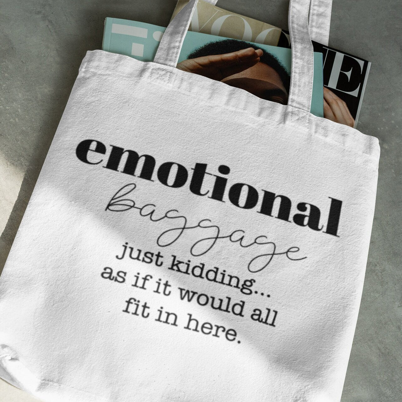 Emotional Baggage, just kidding as if it would all fit in here.Back to School,Funny Bag,Great gift tote, Mom Gift, Girlfriend gift, Sassy
