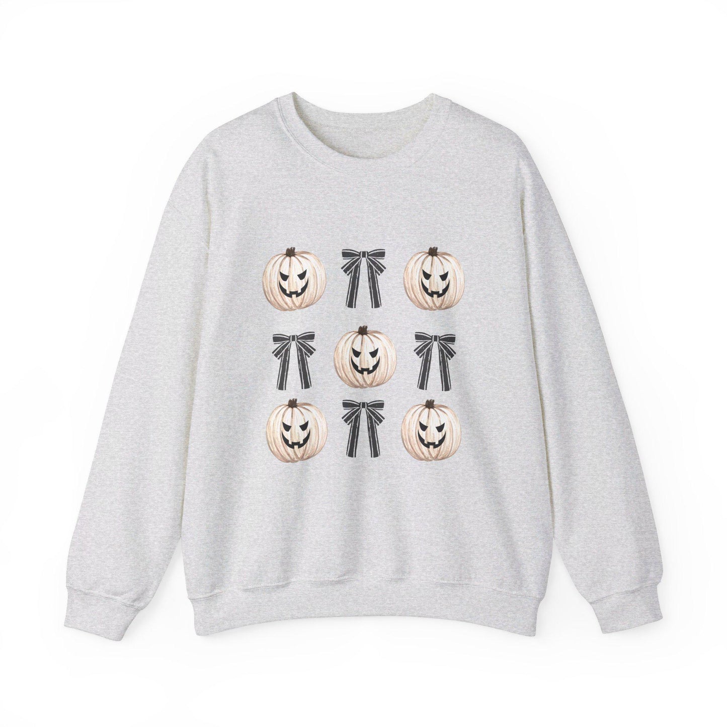 Pumpkin Coquette Crewneck Sweatshirt, Halloween apparel, Cozy Halloween sweatshirt, Trick or treat,Sweatshirt Girly Coquette Bow, Retro