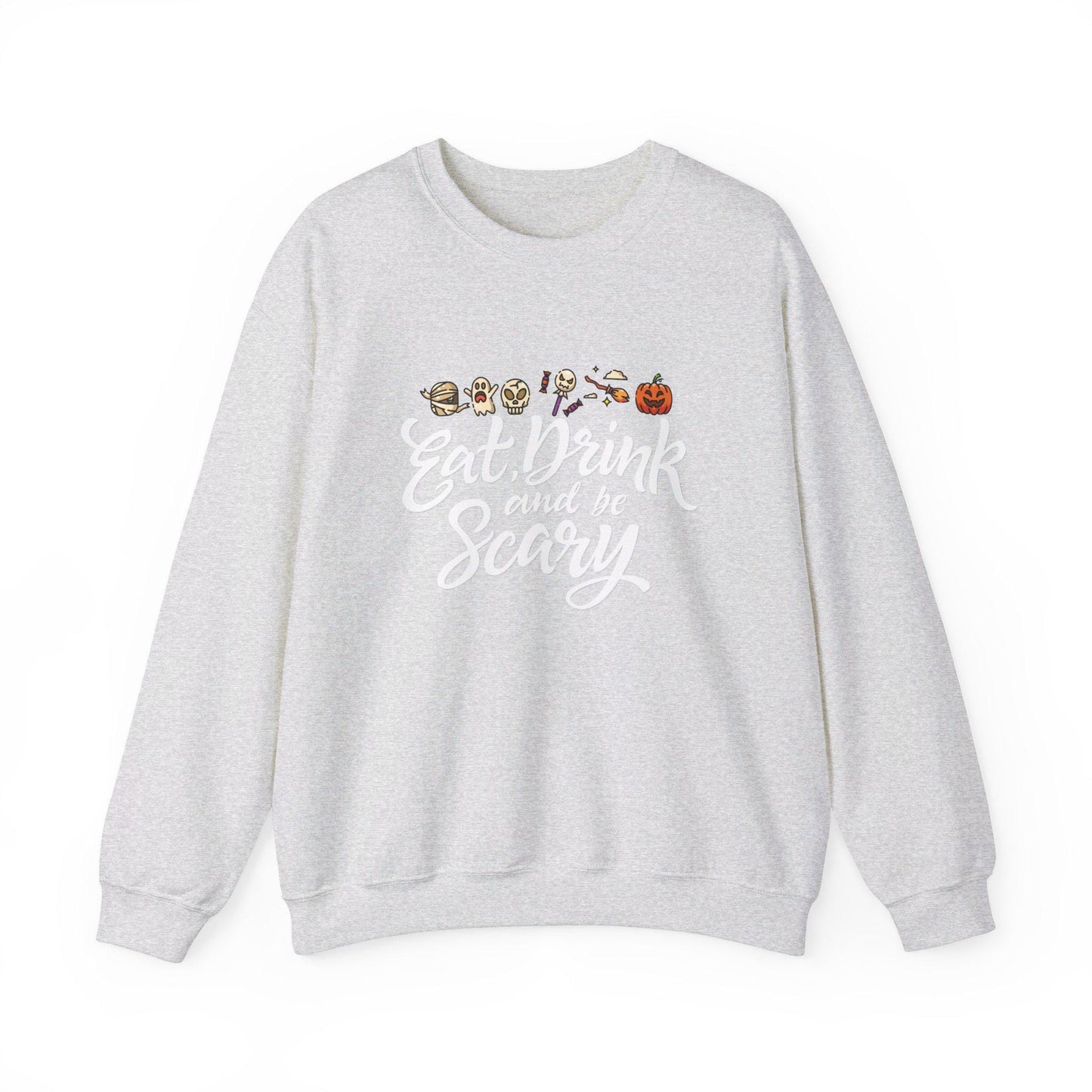 Eat,Drink and Be Scary Crewneck Sweatshirt, Halloween apparel, Cozy Halloween sweatshirt, Trick or treat shirt, Retro Apparel, Modern Look