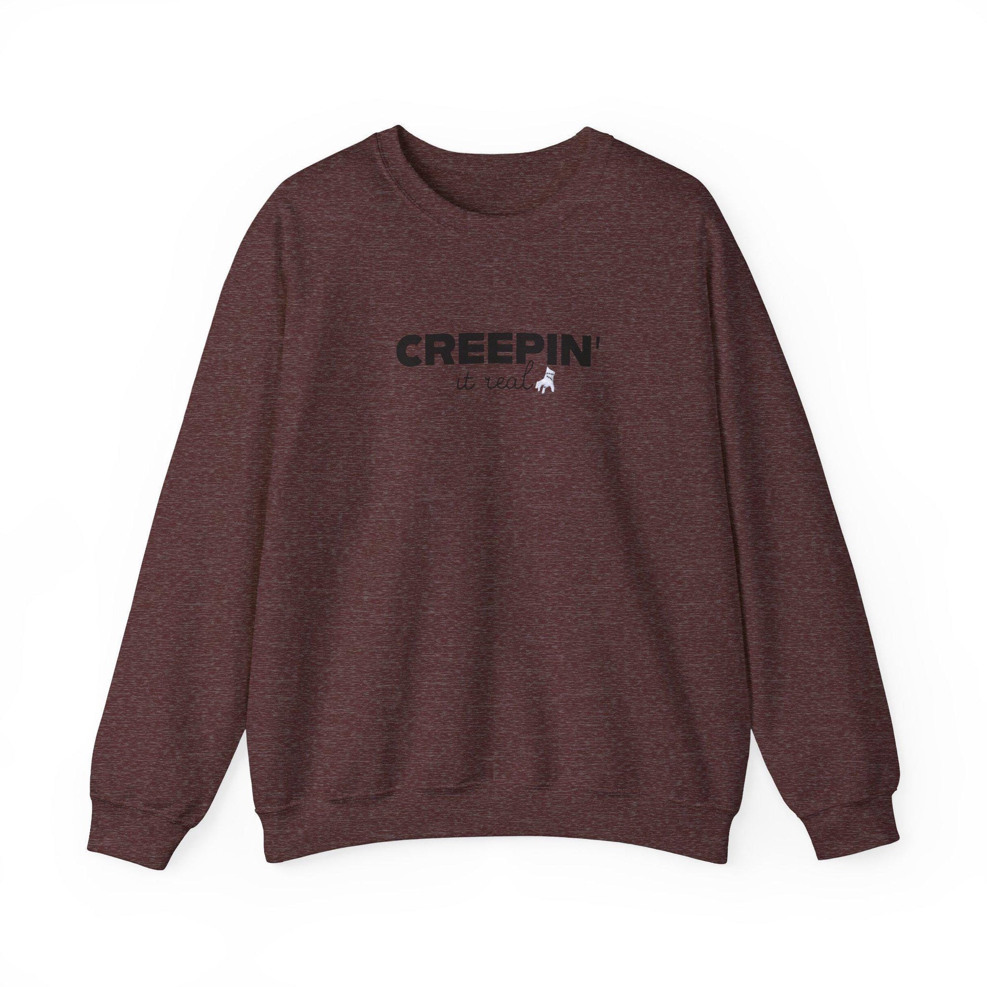 Creepin It Real, Halloween Crewneck Sweatshirt, Halloween apparel, Cozy Halloween sweatshirt, Trick or treat shirt, Retro Apparel, Modern