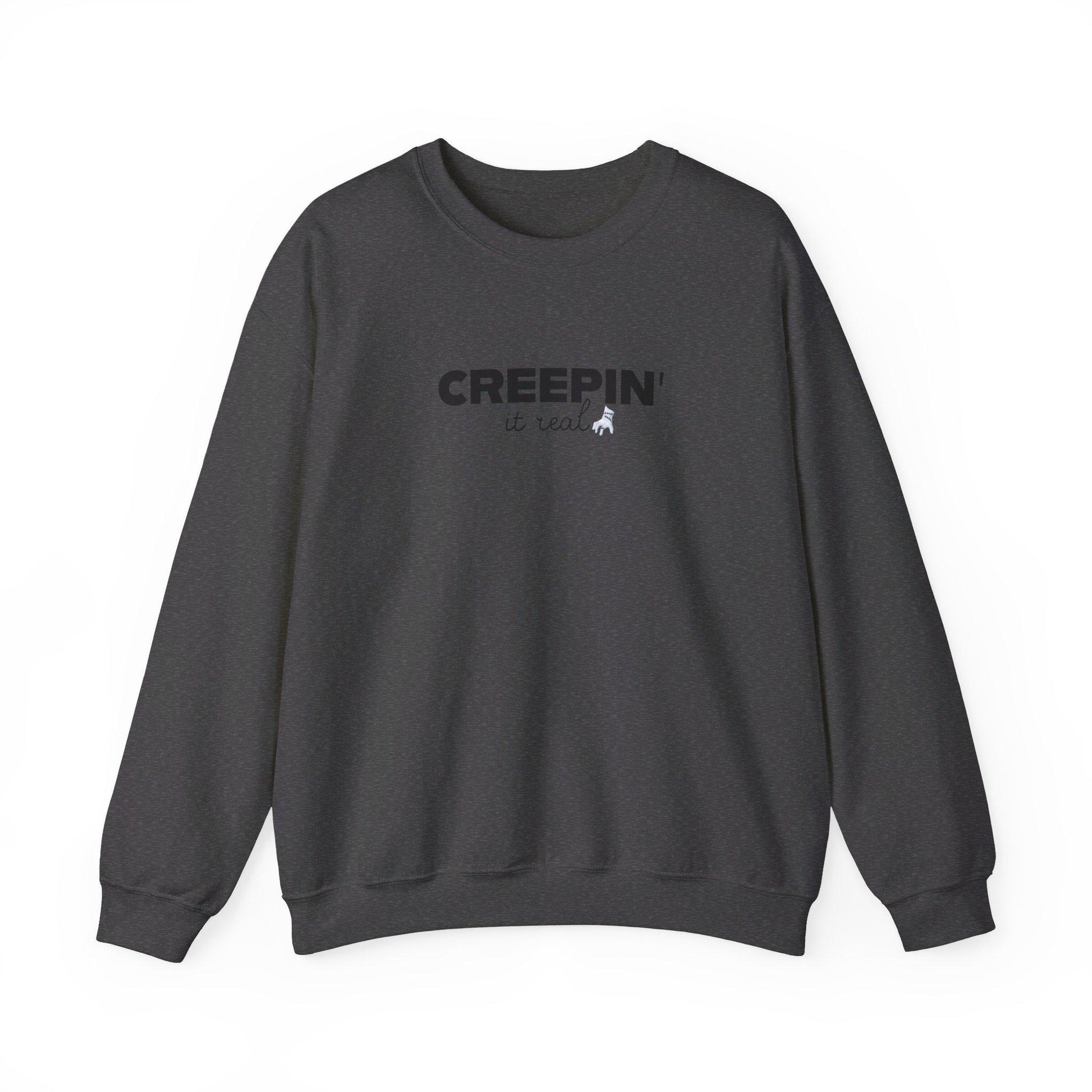 Creepin It Real, Halloween Crewneck Sweatshirt, Halloween apparel, Cozy Halloween sweatshirt, Trick or treat shirt, Retro Apparel, Modern
