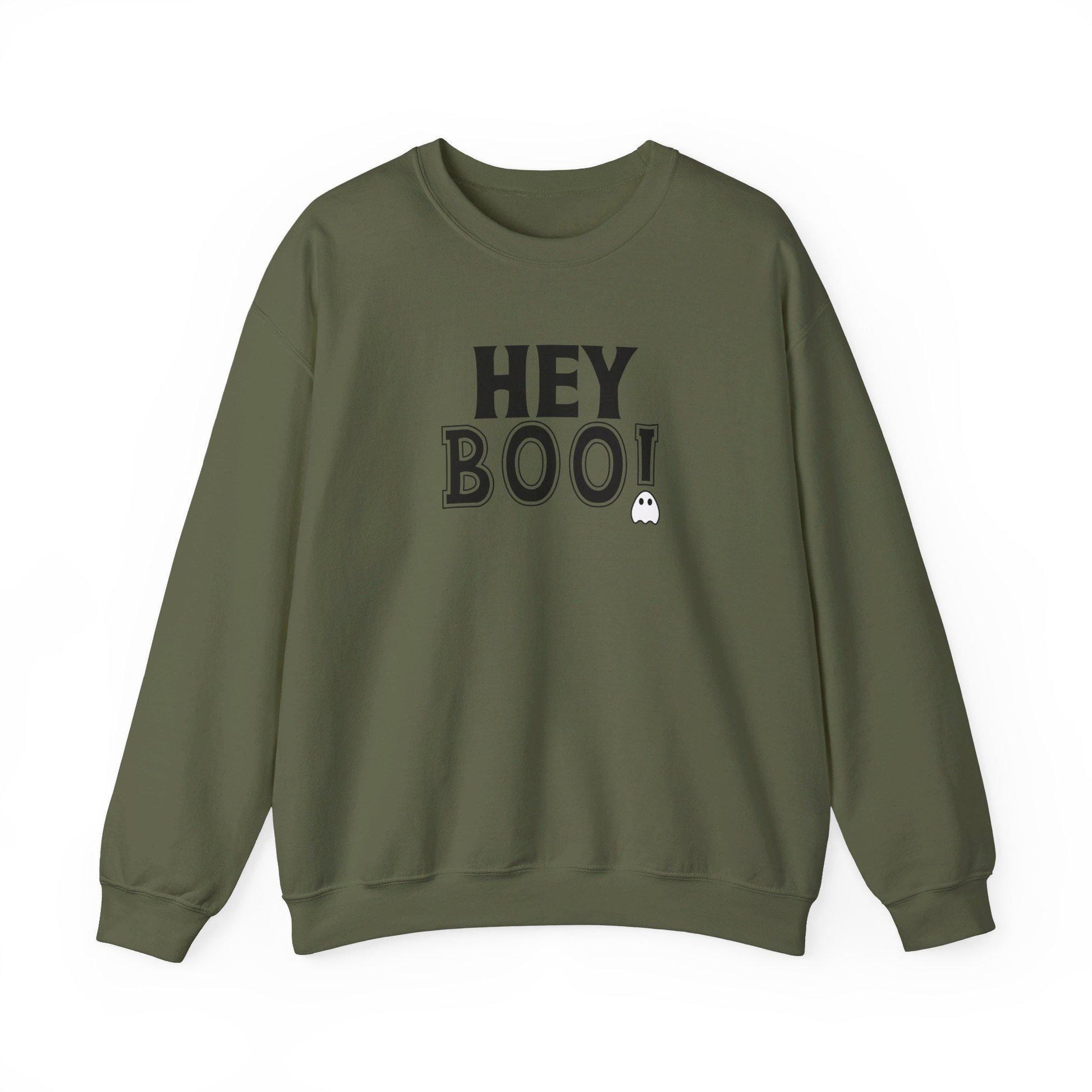Hey Boo Crewneck Sweatshirt, Halloween Sweatshirt, Halloween apparel, CozyHalloween sweatshirt, Trick or treat shirt, Retro, Modern, Trendy