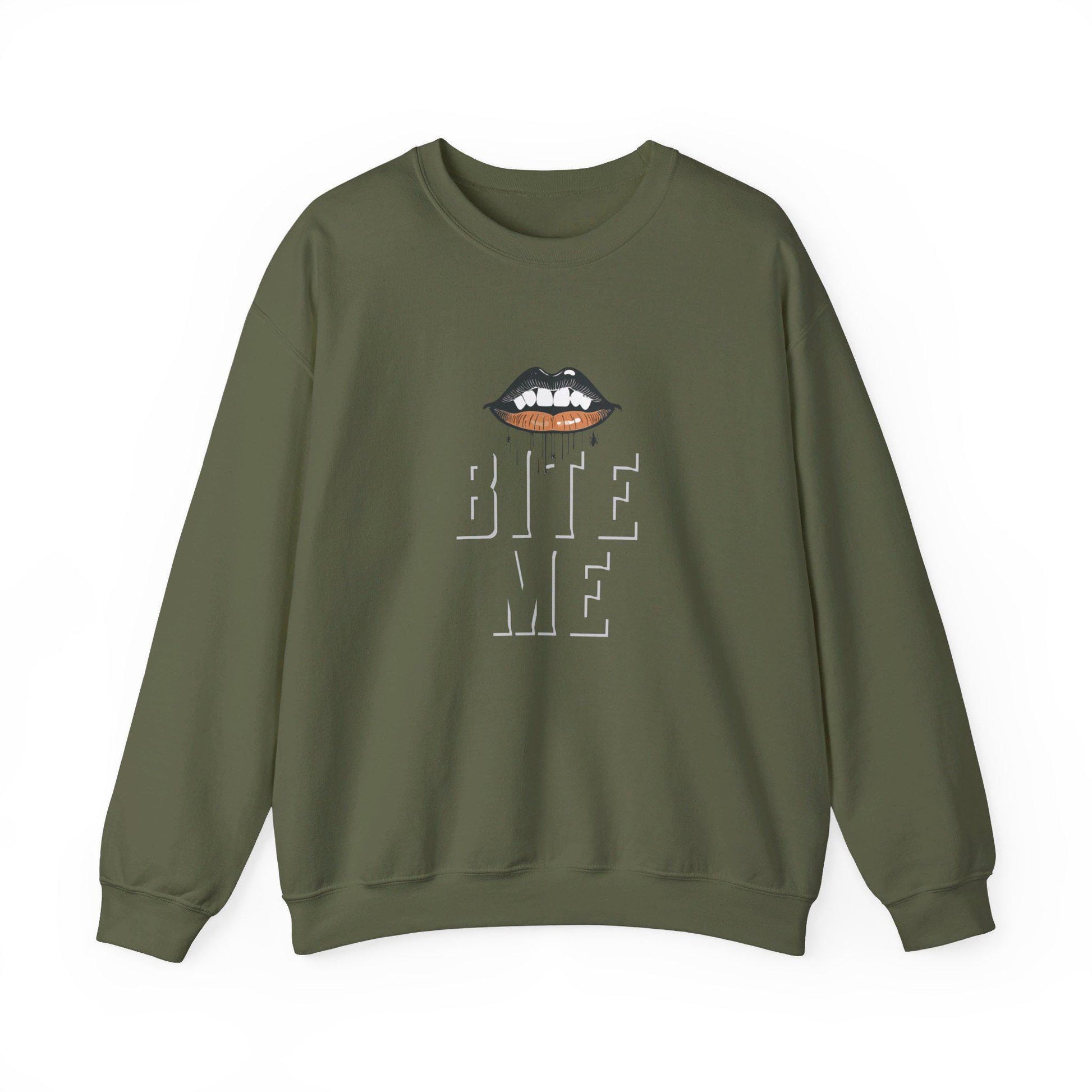BITE ME Crewneck Sweatshirt,Halloween Sweatshirt, Halloween apparel, CozyHalloween sweatshirt, Trick or treat shirt,Sassy Halloween, Modern