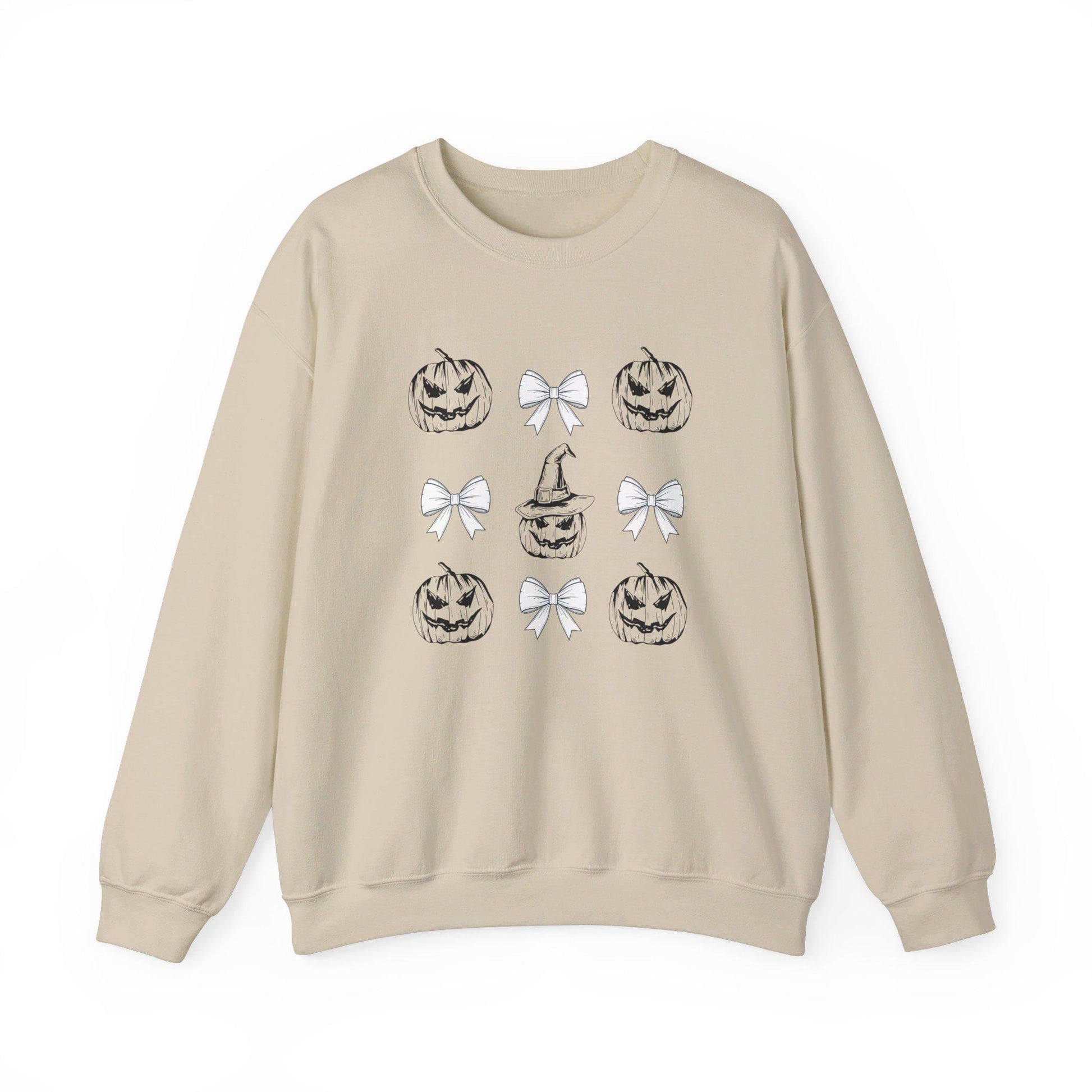 Pumpkin Coquette Crewneck Sweatshirt, Halloween apparel, CozyHalloween sweatshirt, Trick or treat shirt, Sweatshirt Girly Coquette Bow