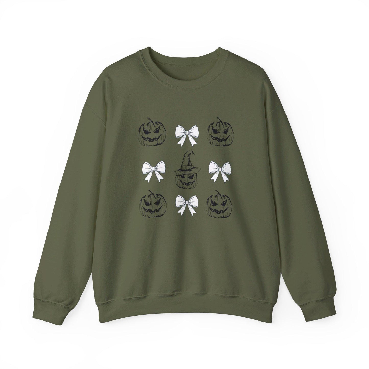 Pumpkin Coquette Crewneck Sweatshirt, Halloween apparel, CozyHalloween sweatshirt, Trick or treat shirt, Sweatshirt Girly Coquette Bow