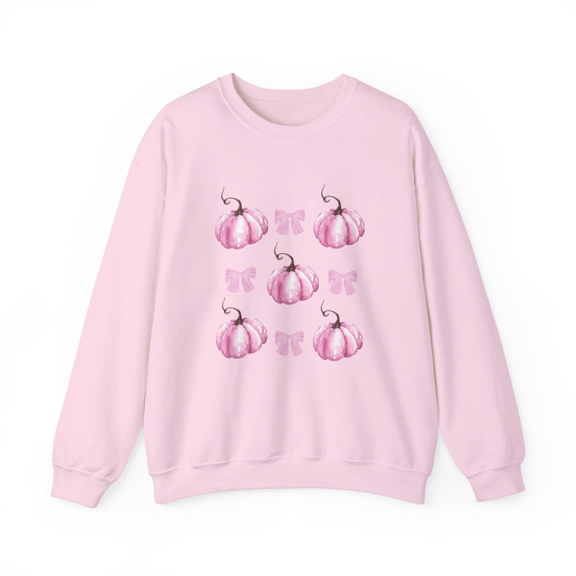Pink Pumpkin Coquette Crewneck Sweatshirt,Halloween Apparel,Cozy Halloween sweatshirt, Trick or treat shirt,Sweatshirt Girly Coquette Bow