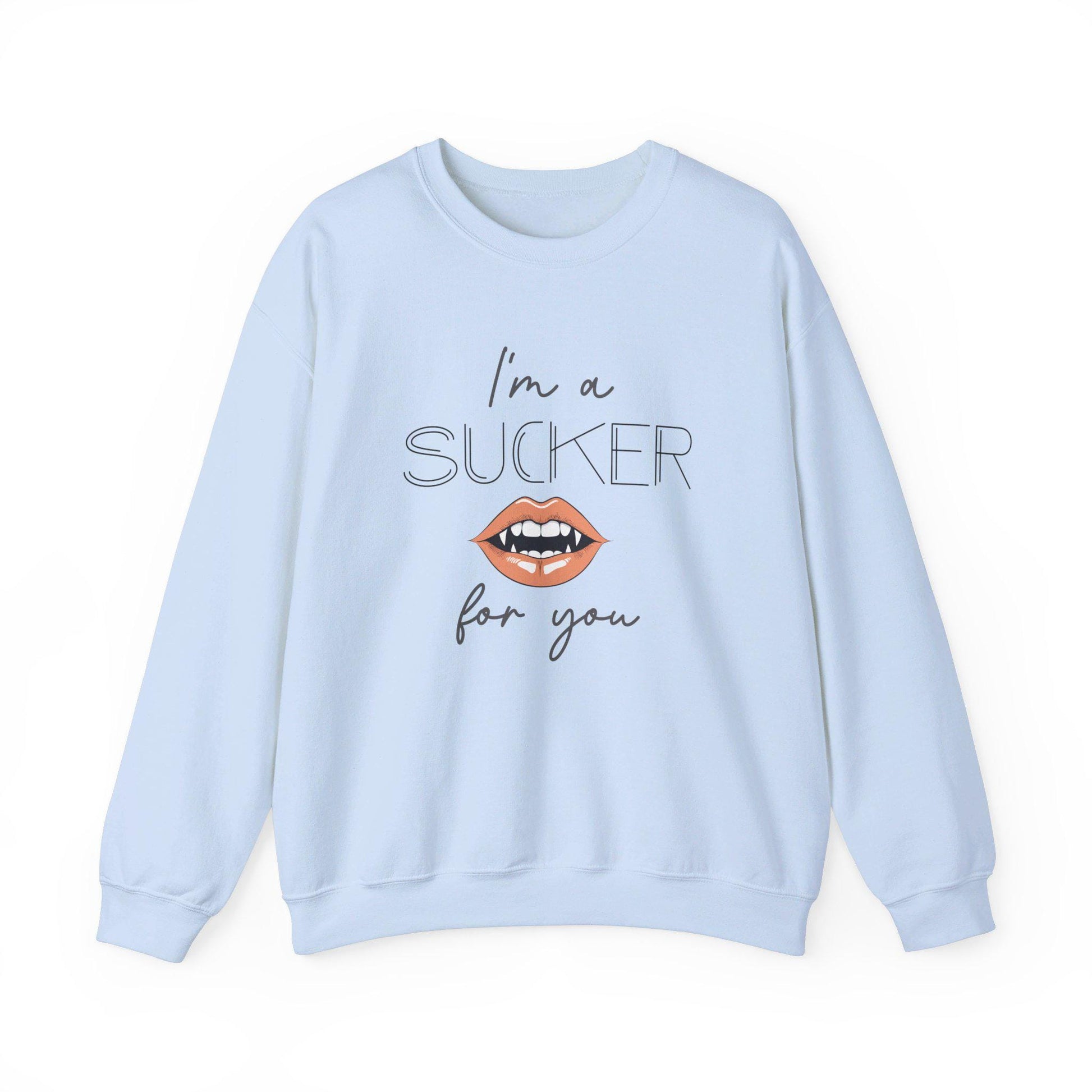 I'm A Sucker For You Crewneck Sweatshirt,Halloween Sweatshirt, Halloween apparel, CozyHalloween sweatshirt, Trick or treat shirt