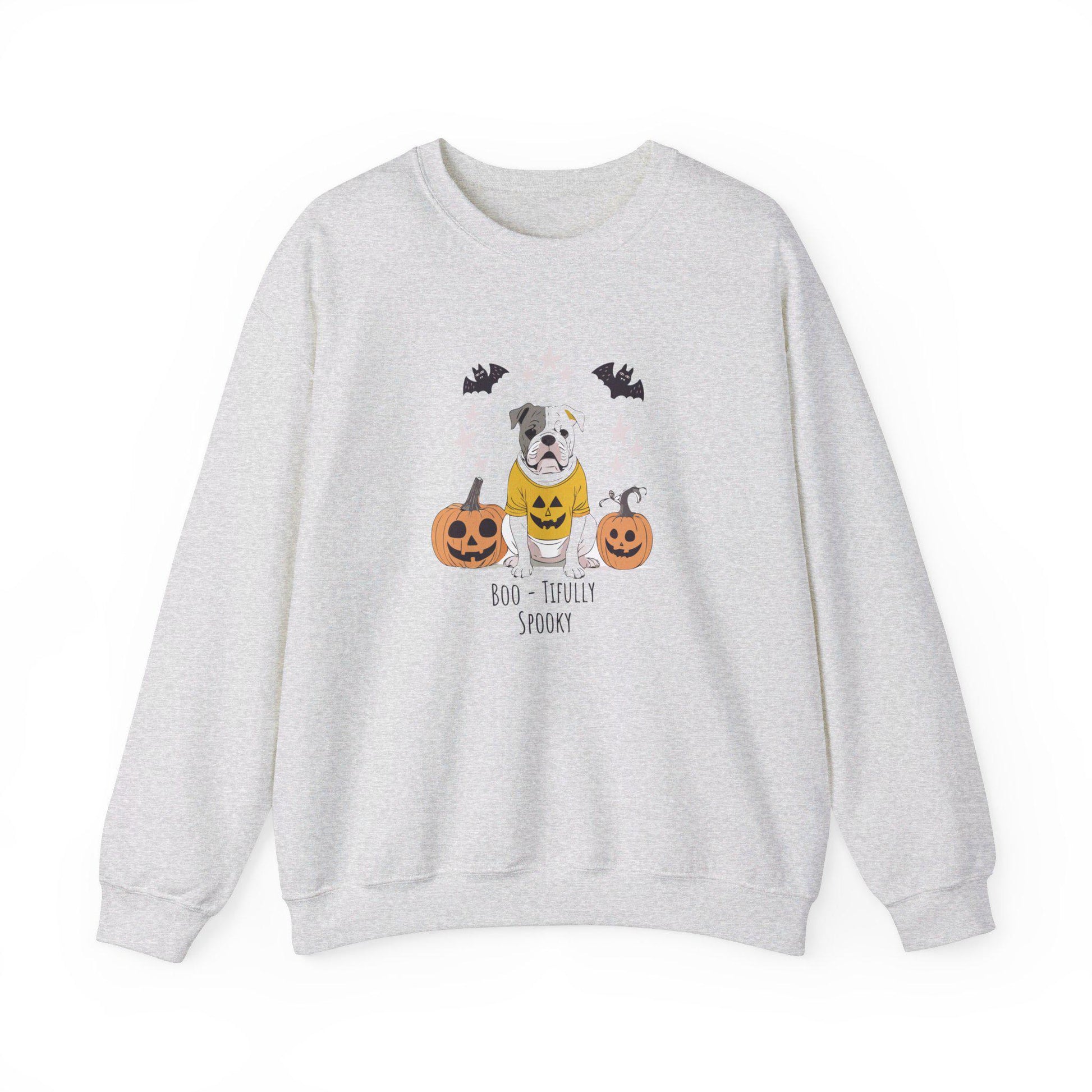 Boo-Tifully Spooky Bulldog Halloween Crewneck Sweatshirt, Halloween Sweatshirt, Halloween Apparel, Cozy Trick or Treat Shirt,retro Shirt