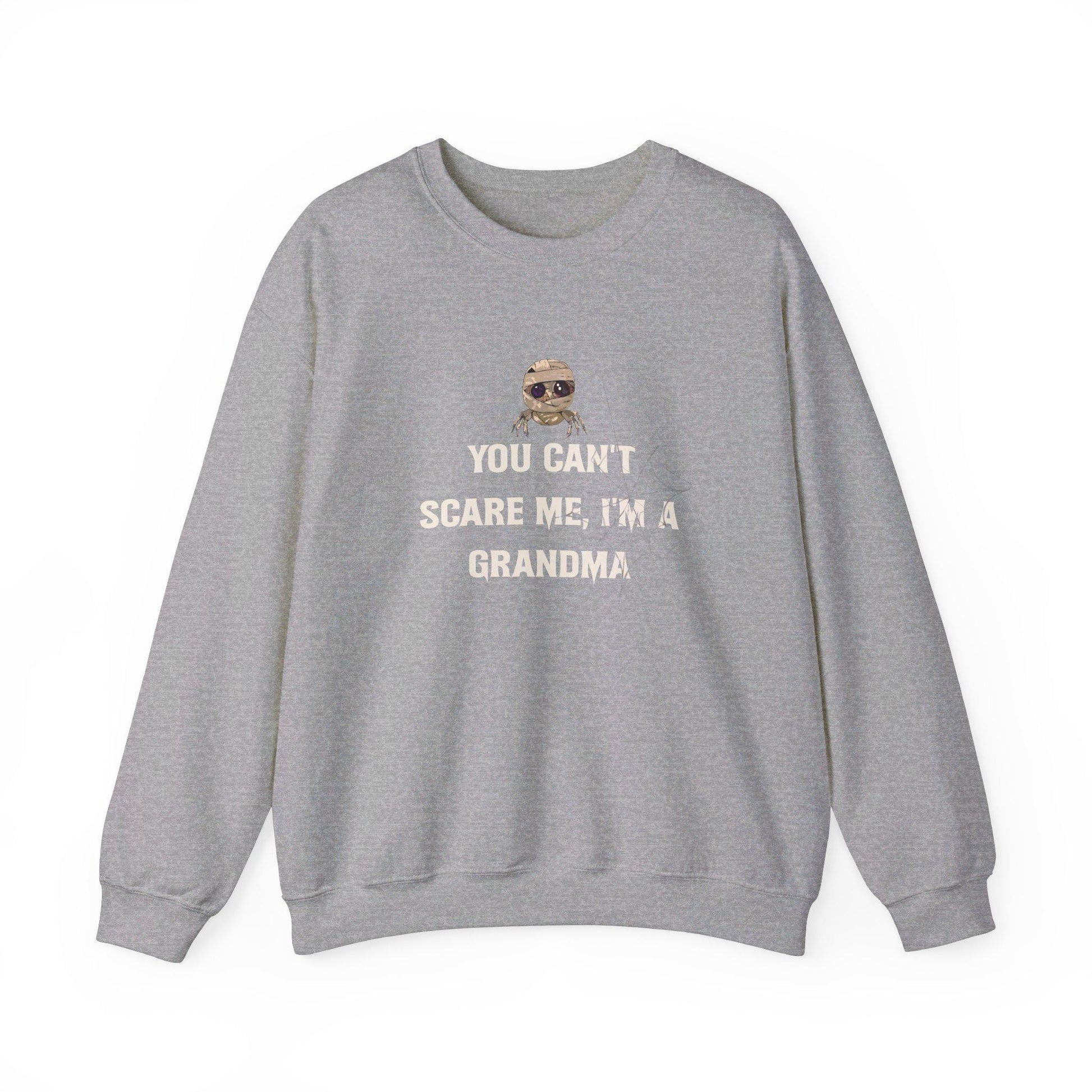 You Can't Scare Me I'm A Grandma Crewneck Sweatshirt,Halloween Sweatshirt, Halloween apparel, Cozy Halloween sweatshirt, Trick or treat