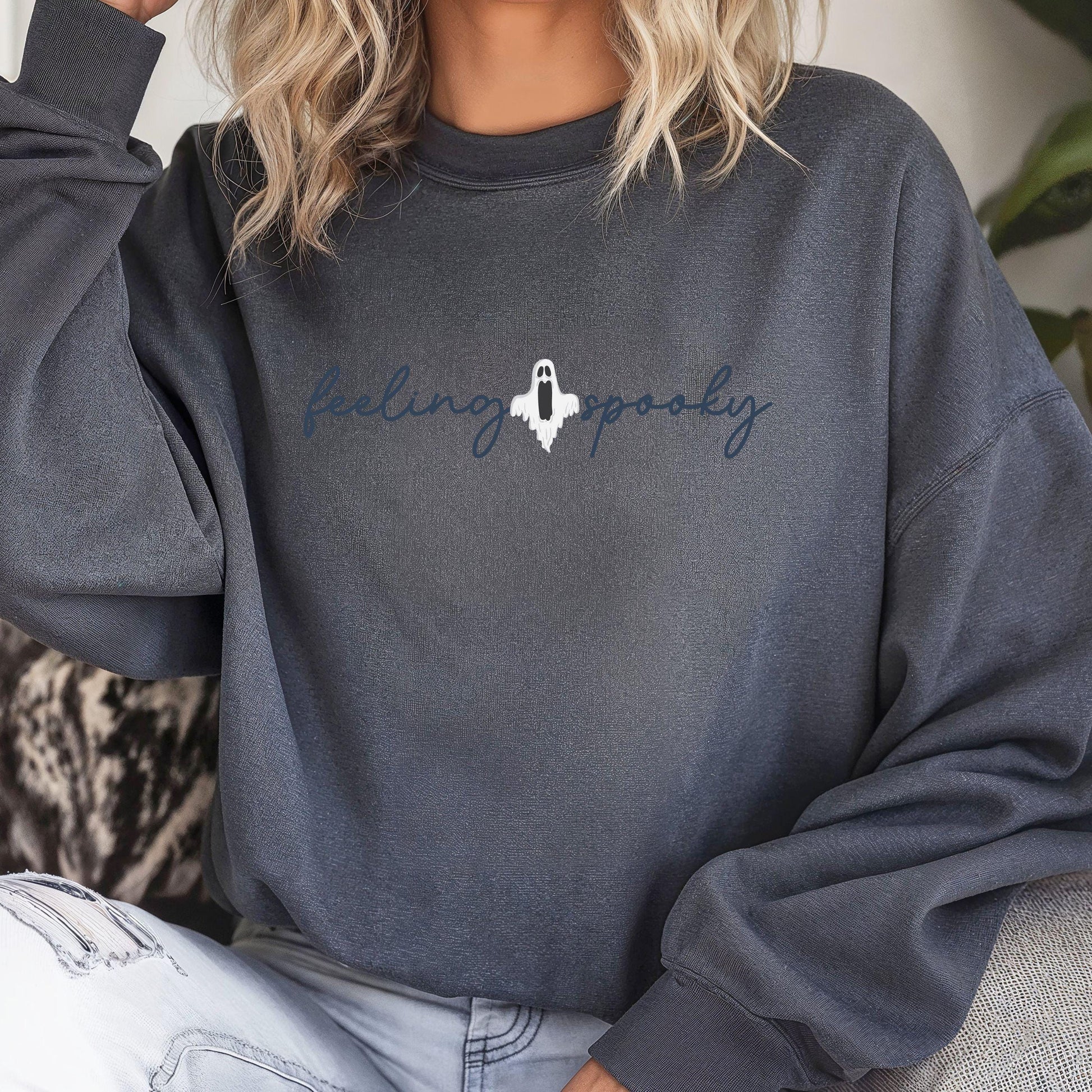 Feeling Spooky Crewneck Sweatshirt,Halloween Sweatshirt, Halloween apparel, Cozy Halloween sweatshirt, Trick or treat shirt,Modern Look