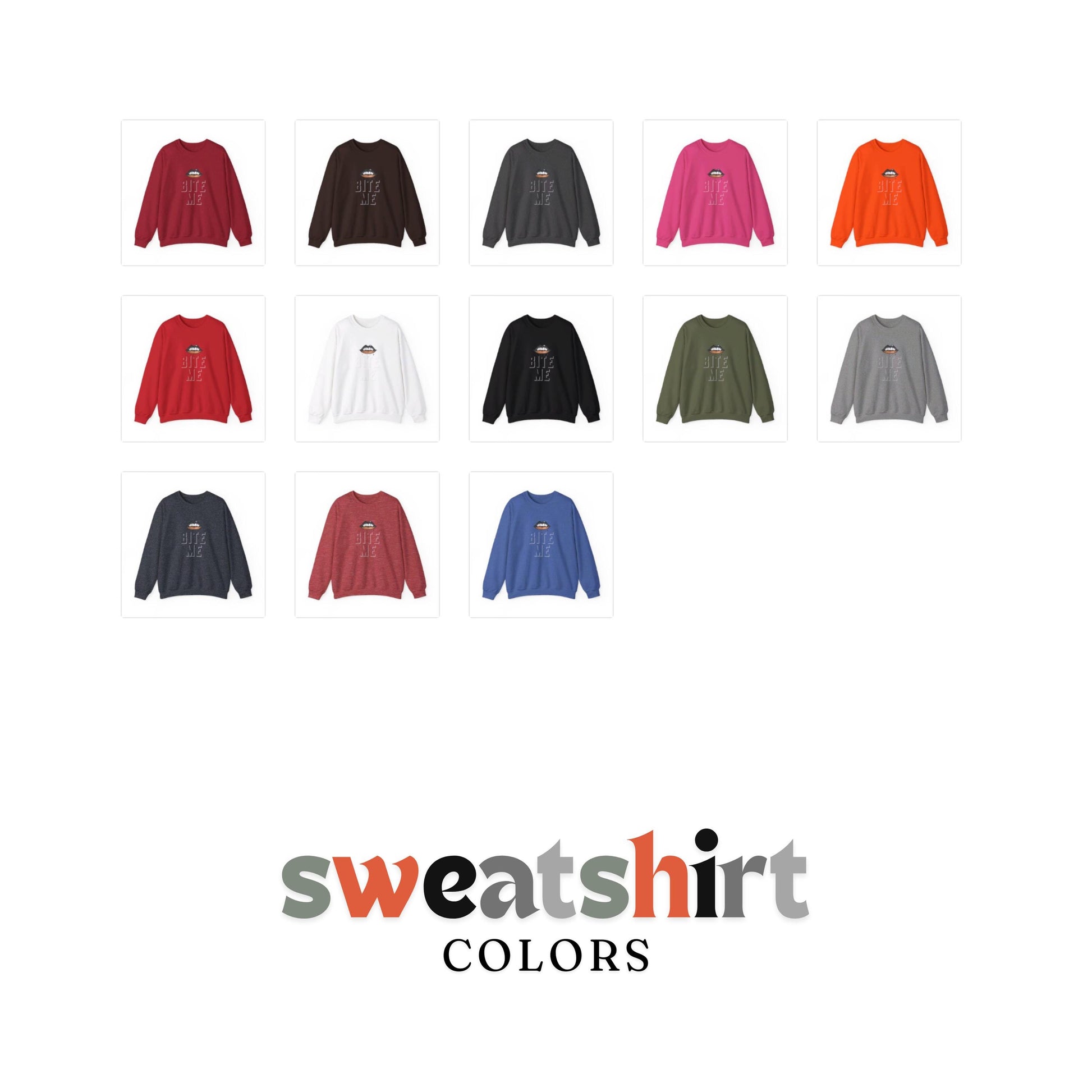 BITE ME Crewneck Sweatshirt,Halloween Sweatshirt, Halloween apparel, CozyHalloween sweatshirt, Trick or treat shirt,Sassy Halloween, Modern