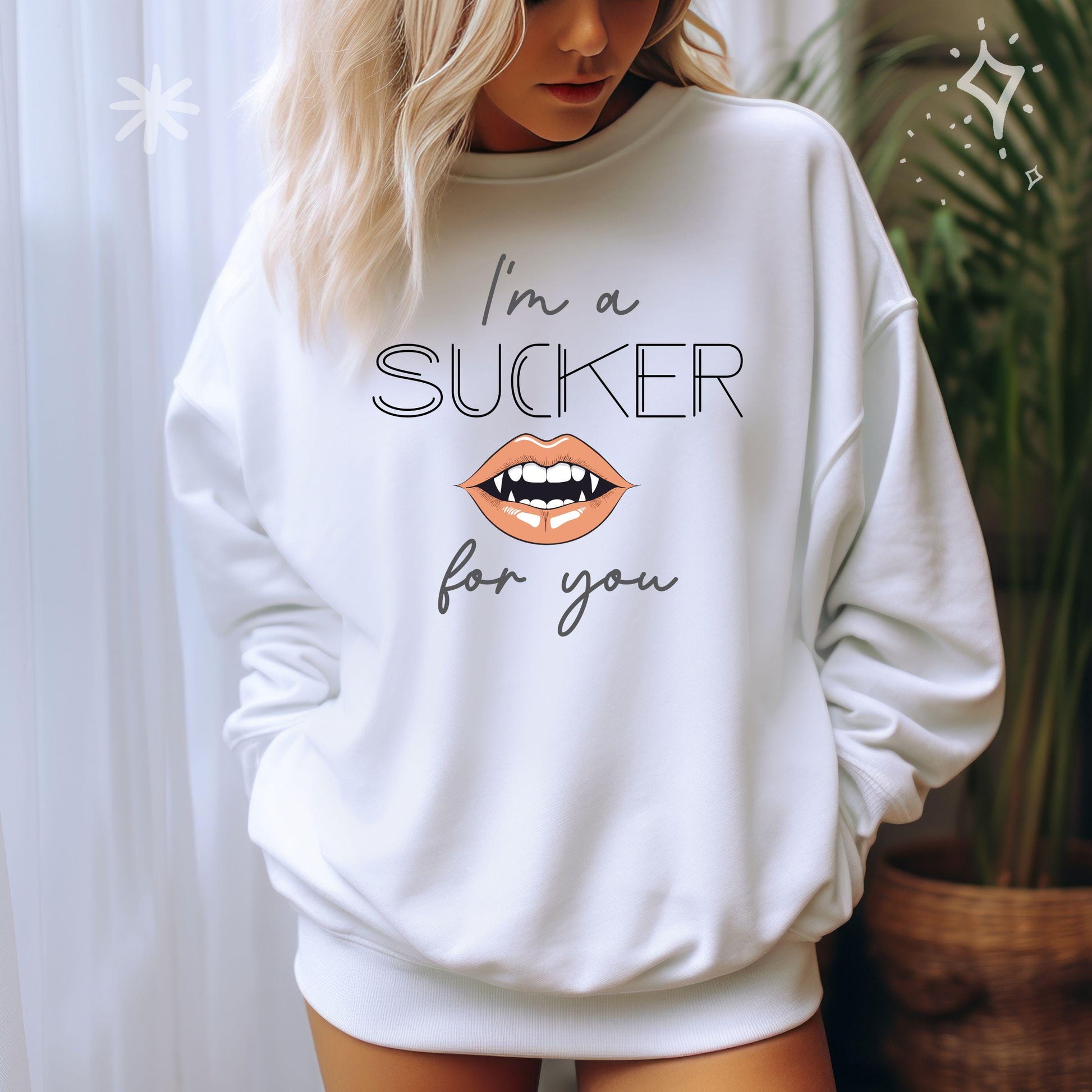 I'm A Sucker For You Crewneck Sweatshirt,Halloween Sweatshirt, Halloween apparel, CozyHalloween sweatshirt, Trick or treat shirt