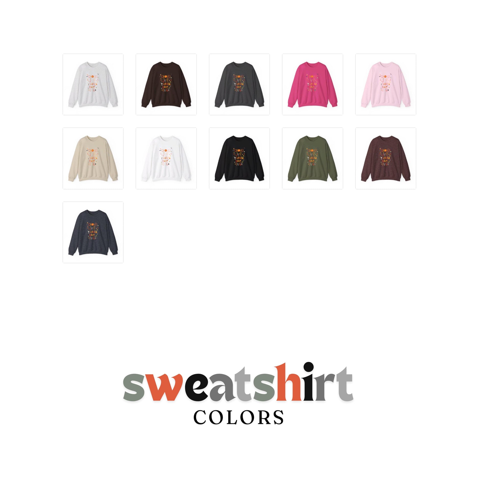 Ghouls Just Wanna Have Fun Crewneck Sweatshirt,Halloween Sweatshirt,Halloween apparel, Cozy Halloween sweatshirt,Trick or treat shirt,Retro