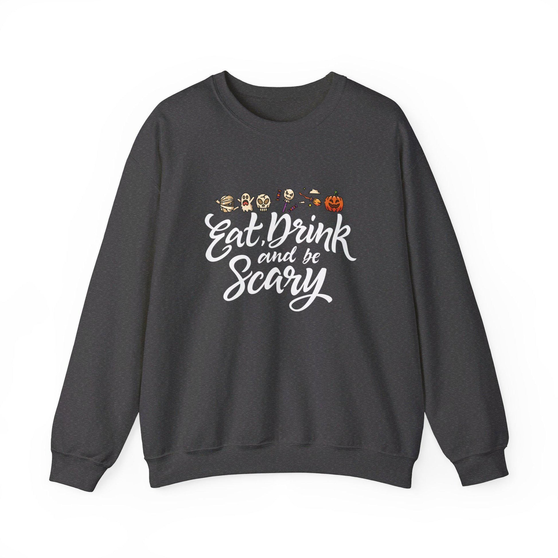 Eat,Drink and Be Scary Crewneck Sweatshirt, Halloween apparel, Cozy Halloween sweatshirt, Trick or treat shirt, Retro Apparel, Modern Look
