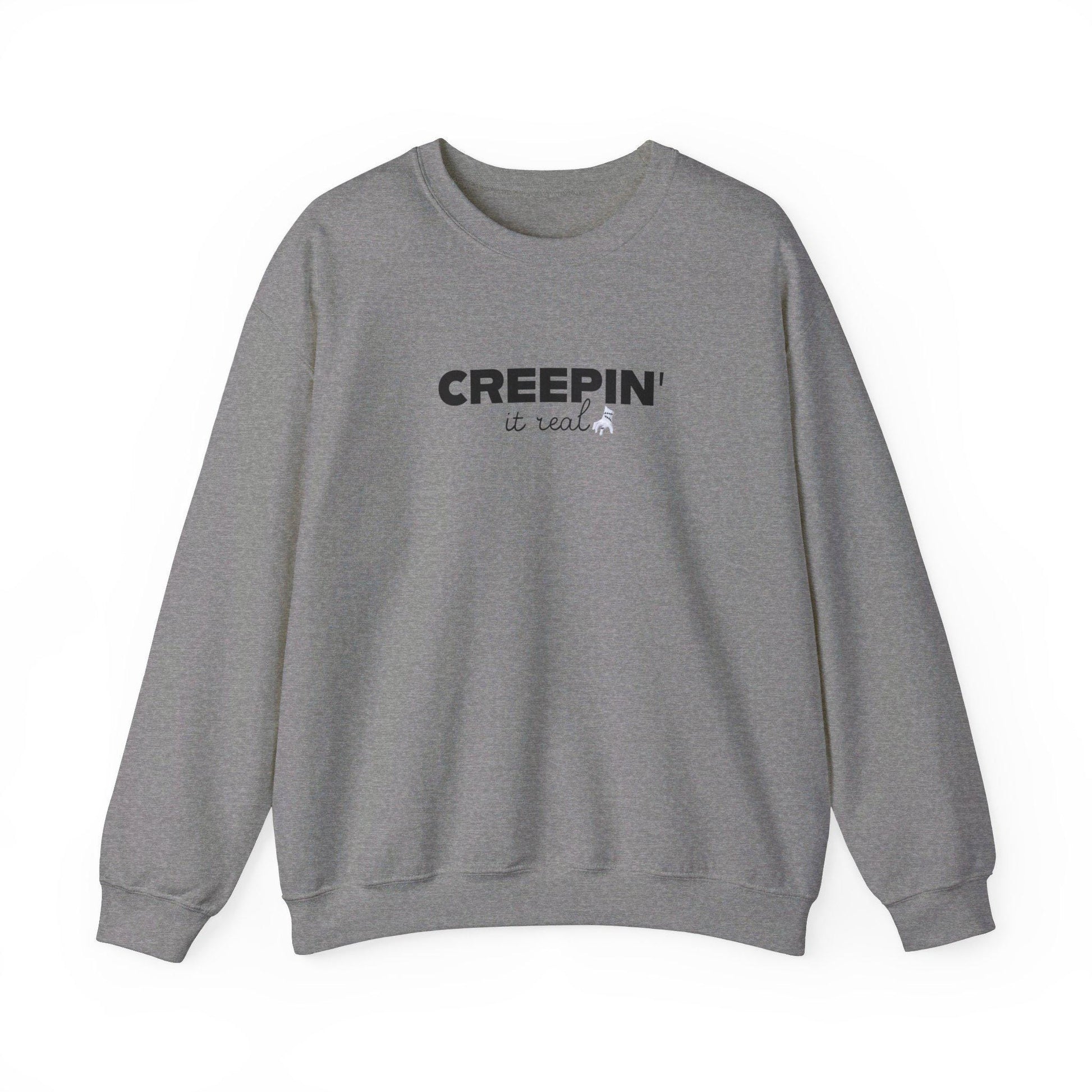Creepin It Real, Halloween Crewneck Sweatshirt, Halloween apparel, Cozy Halloween sweatshirt, Trick or treat shirt, Retro Apparel, Modern