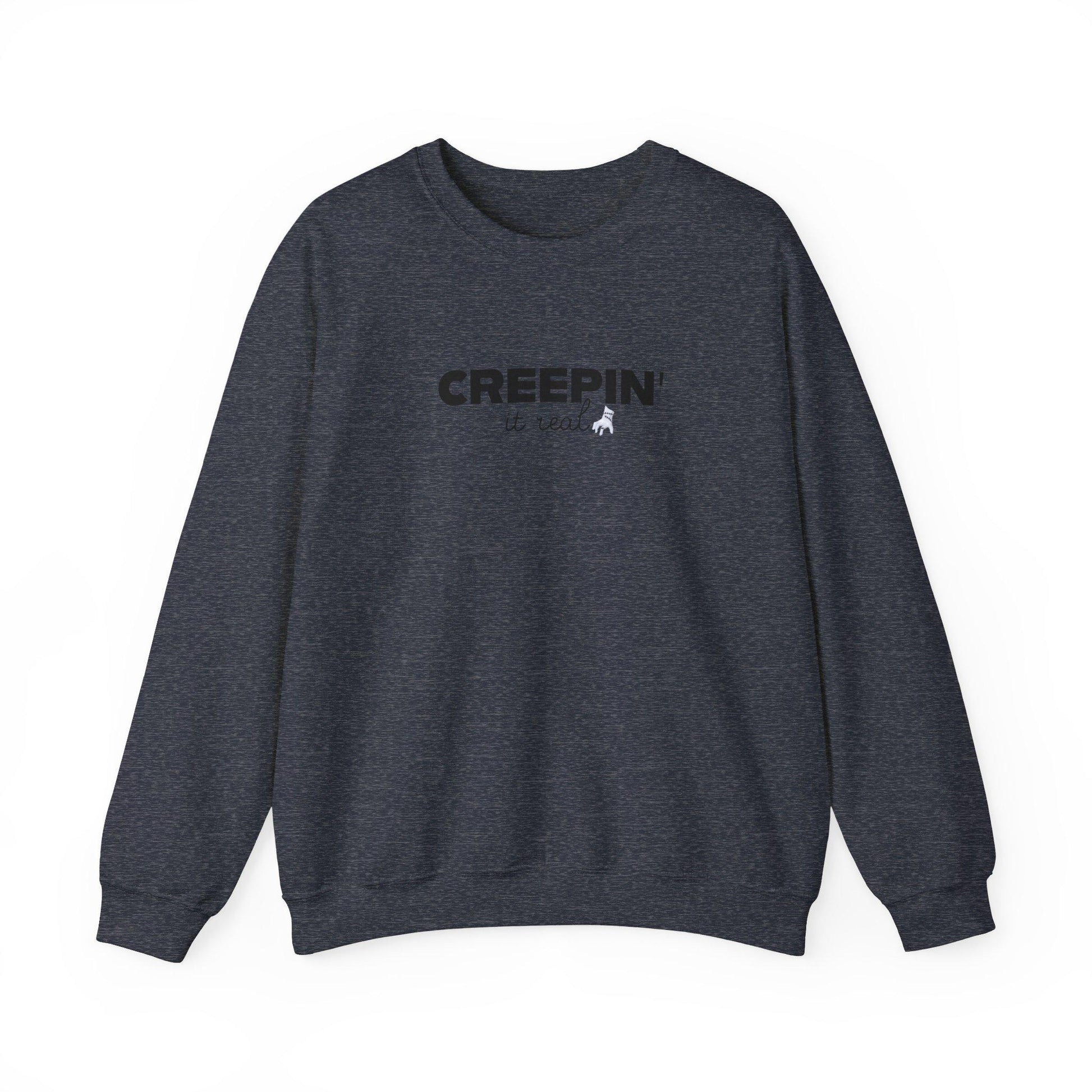 Creepin It Real, Halloween Crewneck Sweatshirt, Halloween apparel, Cozy Halloween sweatshirt, Trick or treat shirt, Retro Apparel, Modern