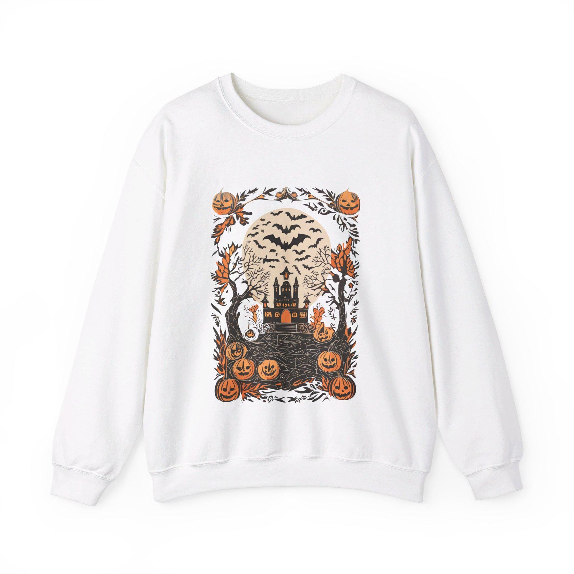 Retro Halloween Crewneck Sweatshirt, Halloween Sweatshirt, Halloween apparel, CozyHalloween sweatshirt, Trick or treat shirt, Modern Unisex