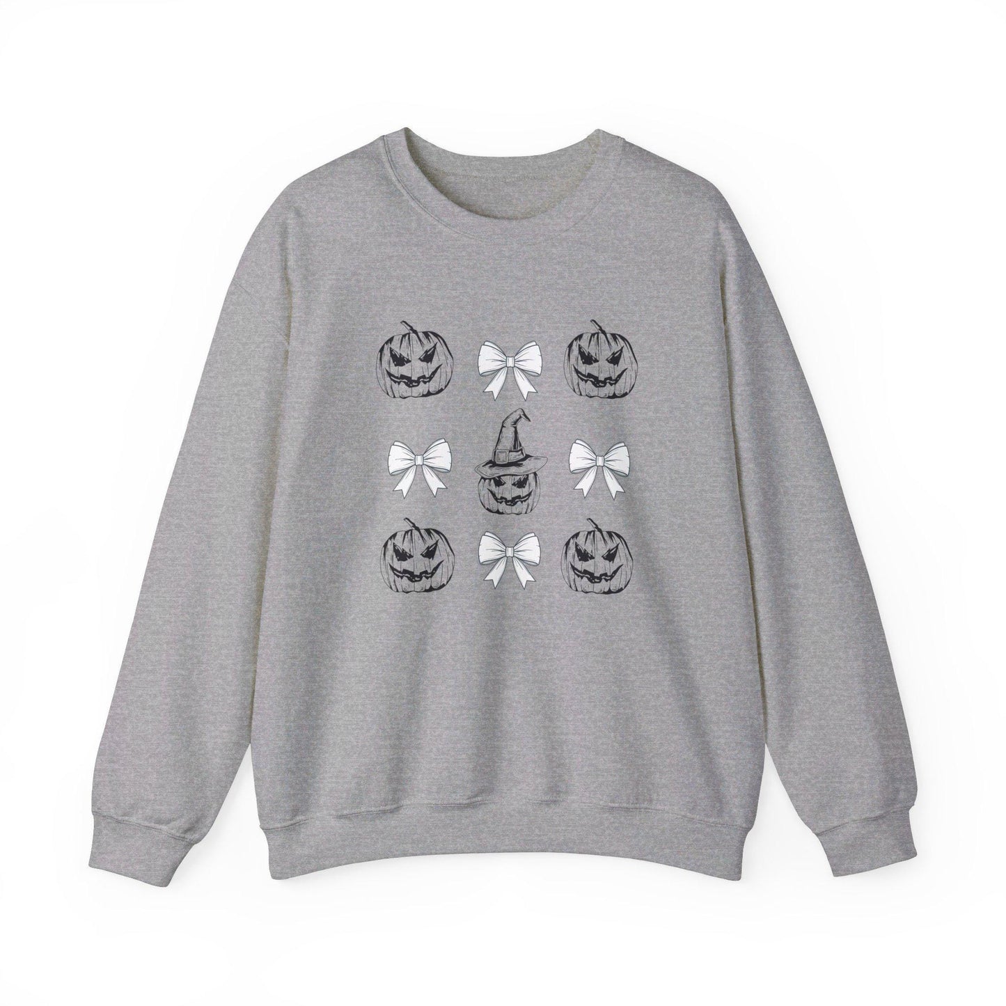 Pumpkin Coquette Crewneck Sweatshirt, Halloween apparel, CozyHalloween sweatshirt, Trick or treat shirt, Sweatshirt Girly Coquette Bow