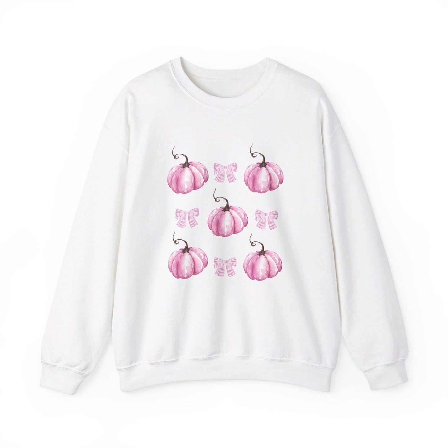 Pink Pumpkin Coquette Crewneck Sweatshirt,Halloween Apparel,Cozy Halloween sweatshirt, Trick or treat shirt,Sweatshirt Girly Coquette Bow