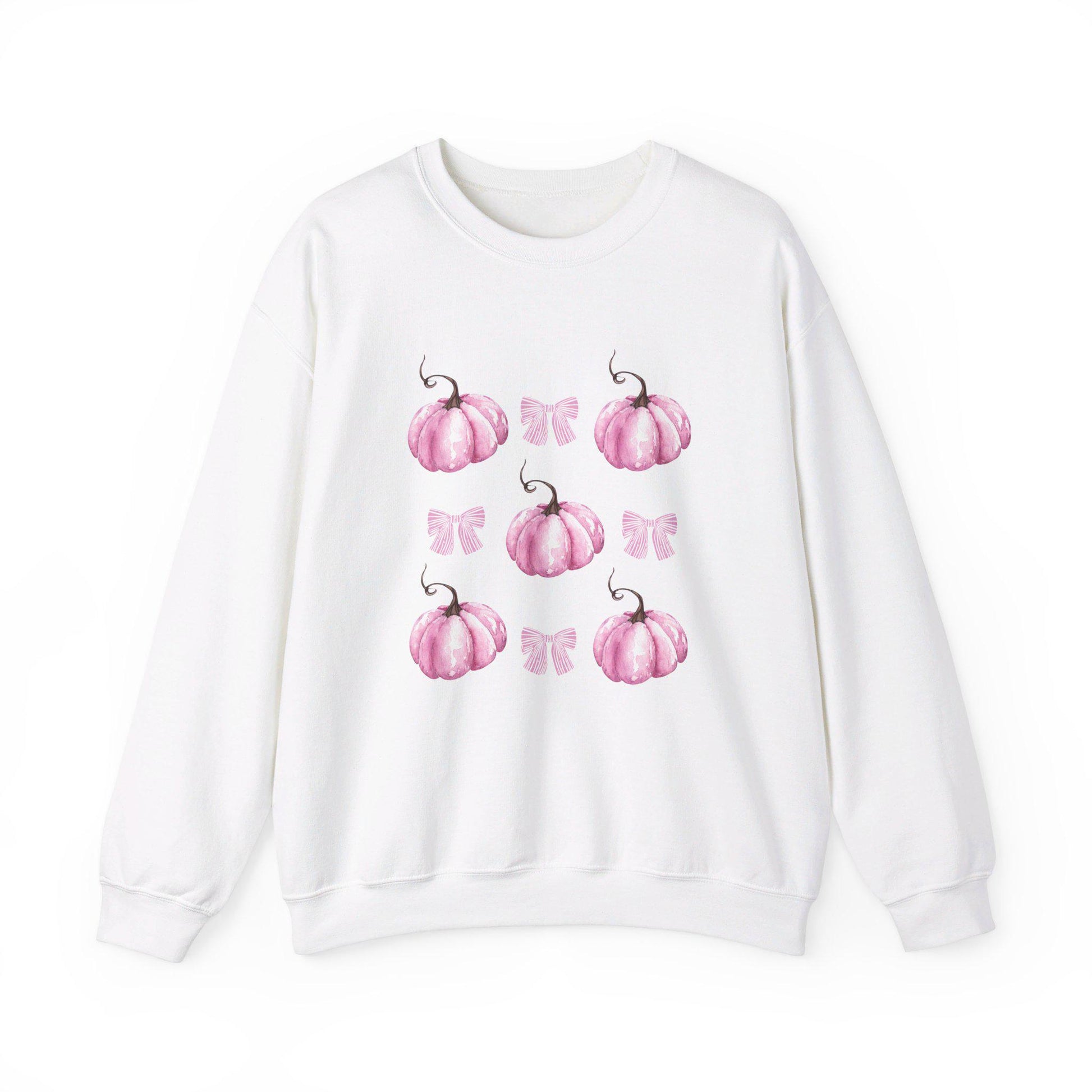 Pink Pumpkin Coquette Crewneck Sweatshirt,Halloween Apparel,Cozy Halloween sweatshirt, Trick or treat shirt,Sweatshirt Girly Coquette Bow