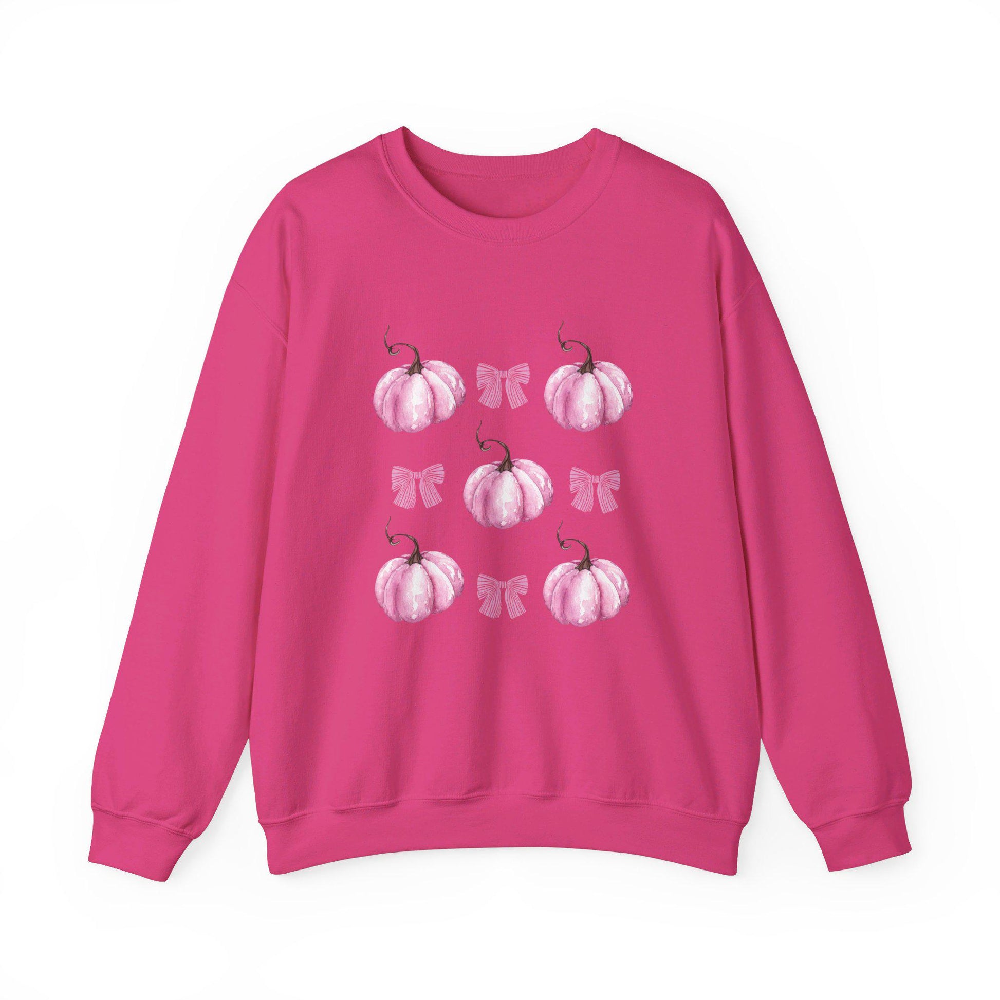 Pink Pumpkin Coquette Crewneck Sweatshirt,Halloween Apparel,Cozy Halloween sweatshirt, Trick or treat shirt,Sweatshirt Girly Coquette Bow