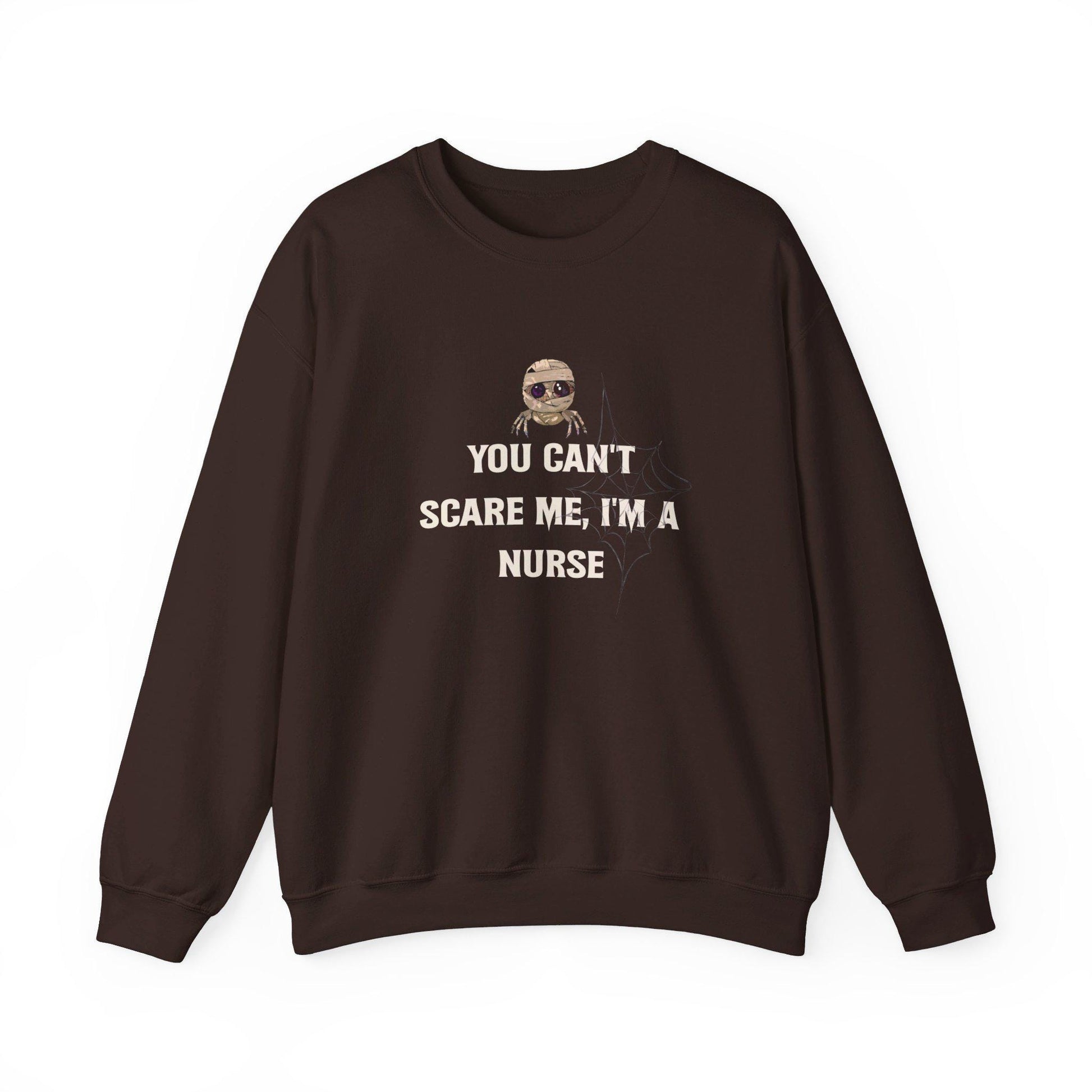 You Can't Scare Me I'm A Nurse Crewneck Sweatshirt, Halloween Sweatshirt, Halloween apparel, Cozy Halloween sweatshirt, Trick or treat