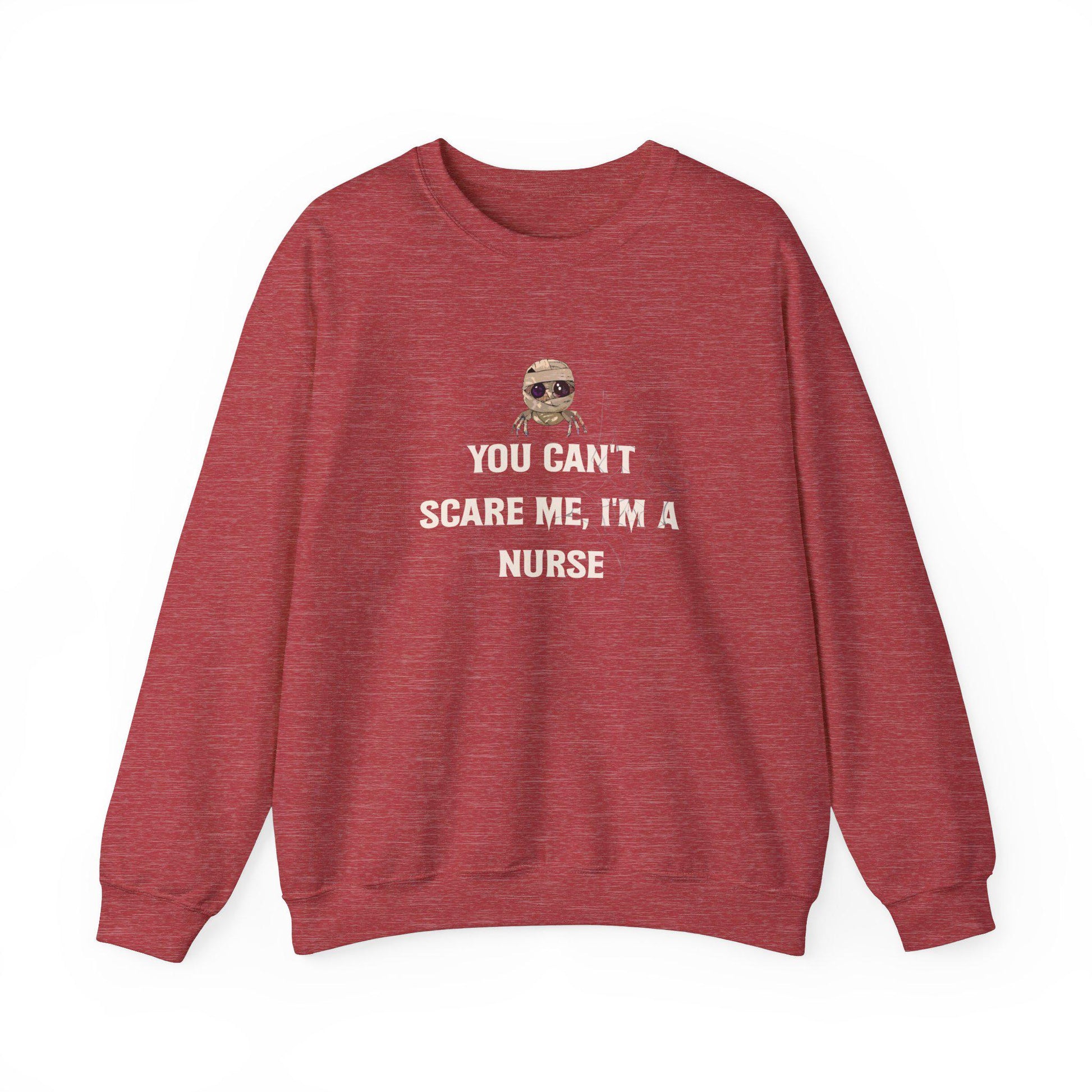 You Can't Scare Me I'm A Nurse Crewneck Sweatshirt, Halloween Sweatshirt, Halloween apparel, Cozy Halloween sweatshirt, Trick or treat