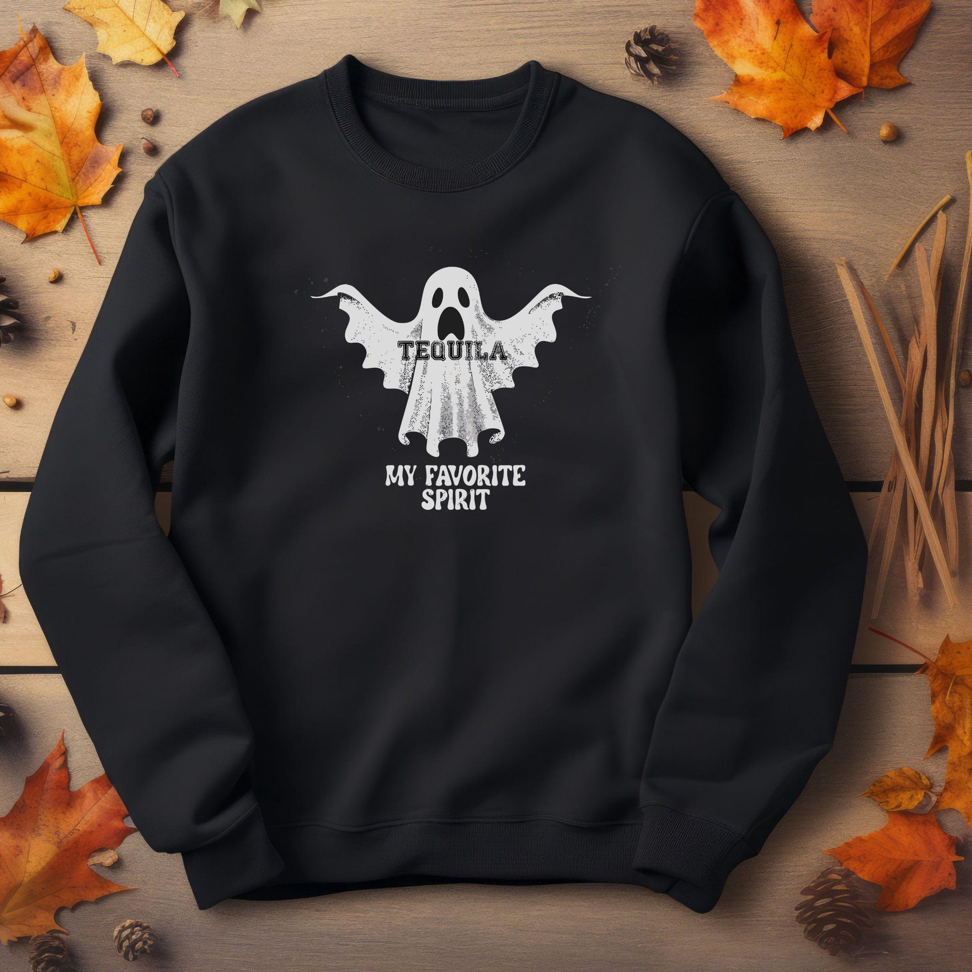 My Favorite Spirit Tequila Crewneck Sweatshirt,Halloween Sweatshirt, Halloween apparel, Cozy Halloween sweatshirt, Trick or treat shirt