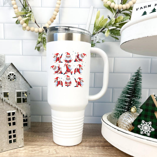 Santa Yoga Insulated Travel Mug, Zen Holiday Life, Chillin Santa, Christmas Gift, Festive Mug,Family Gift for the Holidays, Best Travel Mug