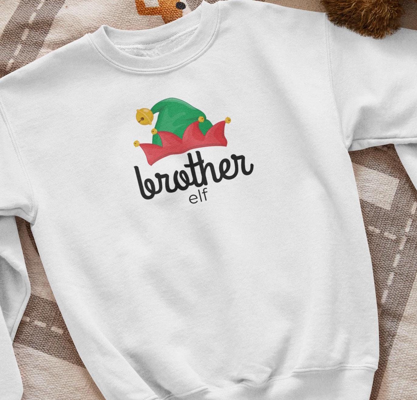 Brother Elf Youth Crewneck Sweatshirt,Elf Crew Family Christmas, Holiday Kids Outfit, Matching Family Shirts, Christmas Outfit for Kids