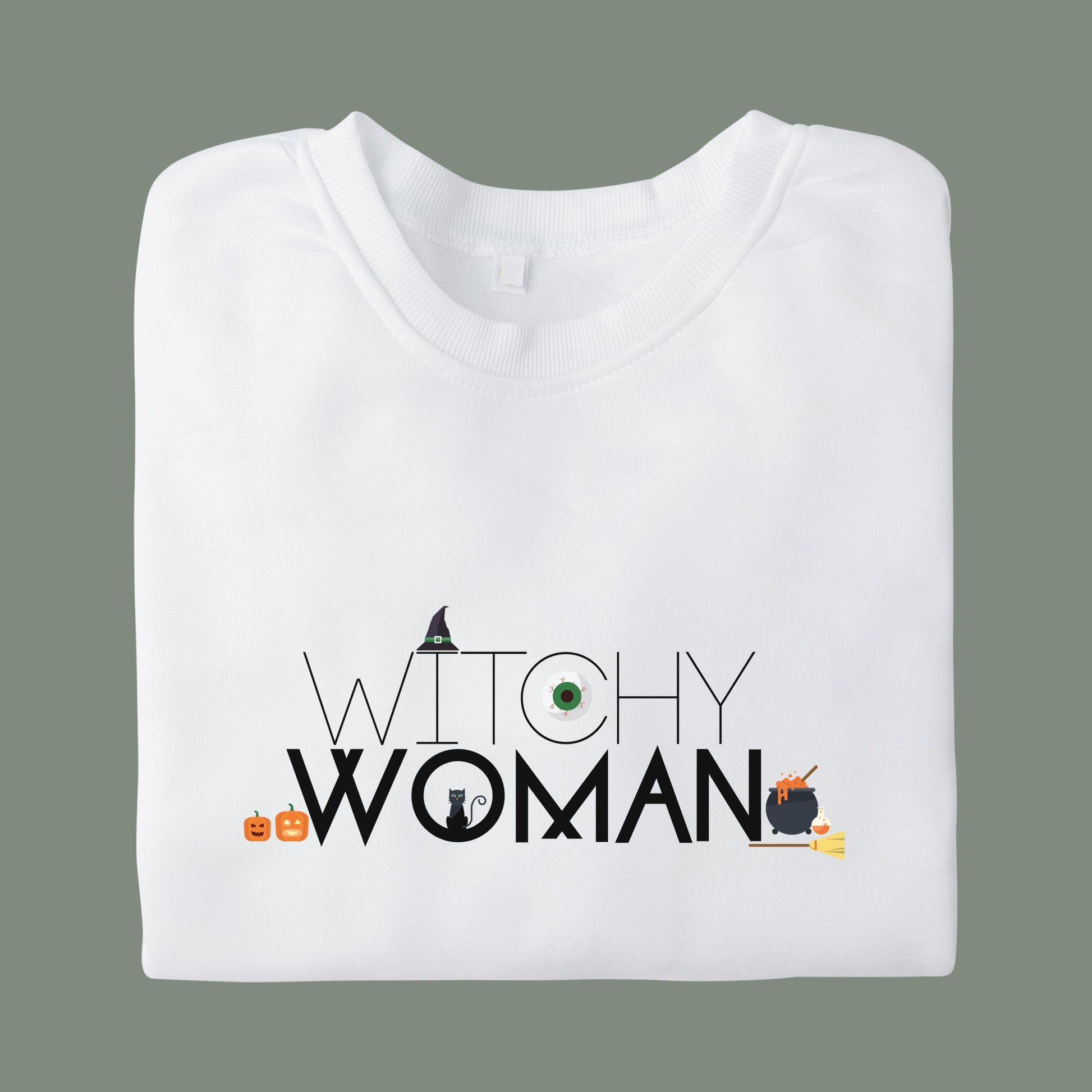 Witchy Woman, Halloween Crewneck Sweatshirt, Halloween apparel, Cozy Halloween sweatshirt, Trick or treat shirt, Retro Apparel,Modern
