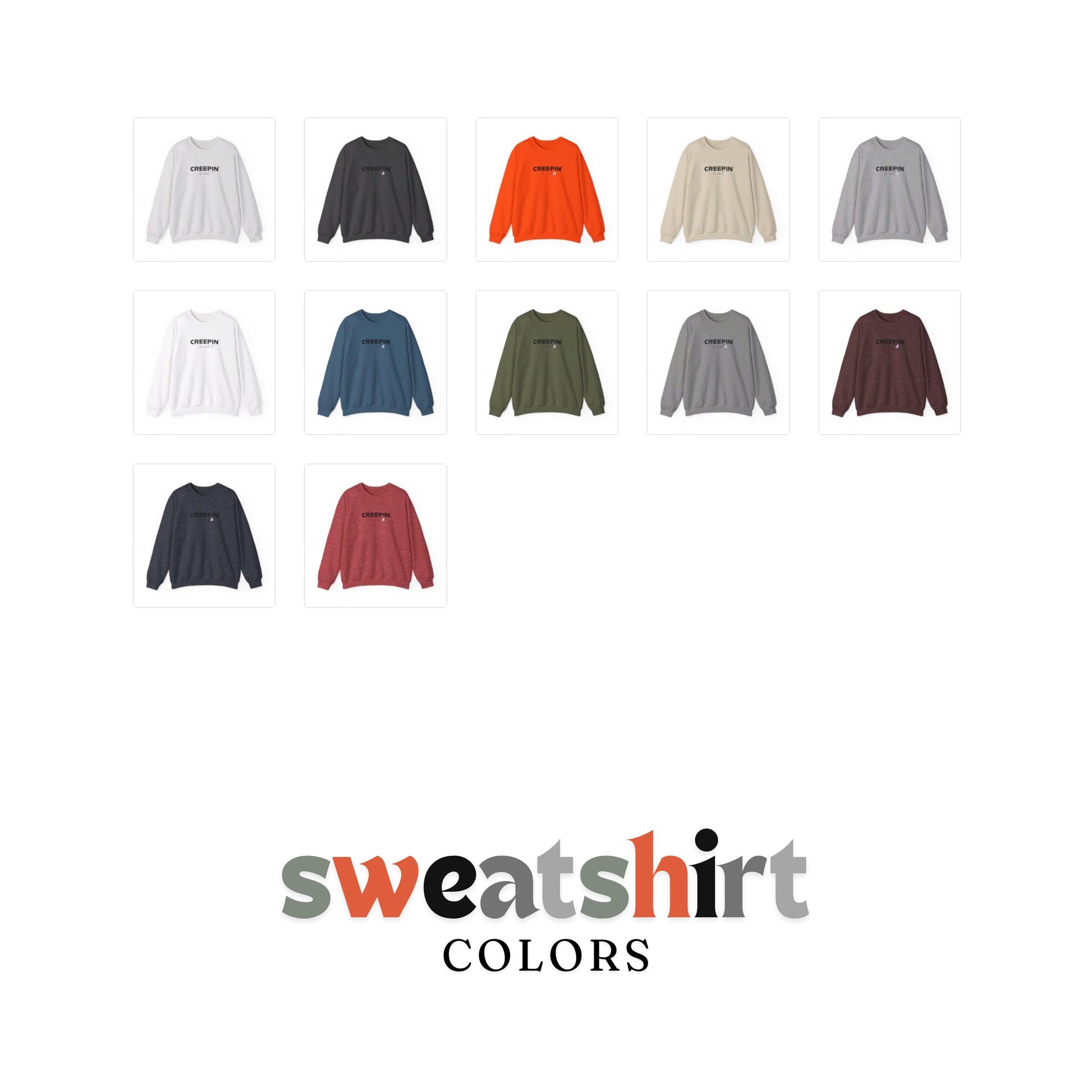 Creepin It Real, Halloween Crewneck Sweatshirt, Halloween apparel, Cozy Halloween sweatshirt, Trick or treat shirt, Retro Apparel, Modern