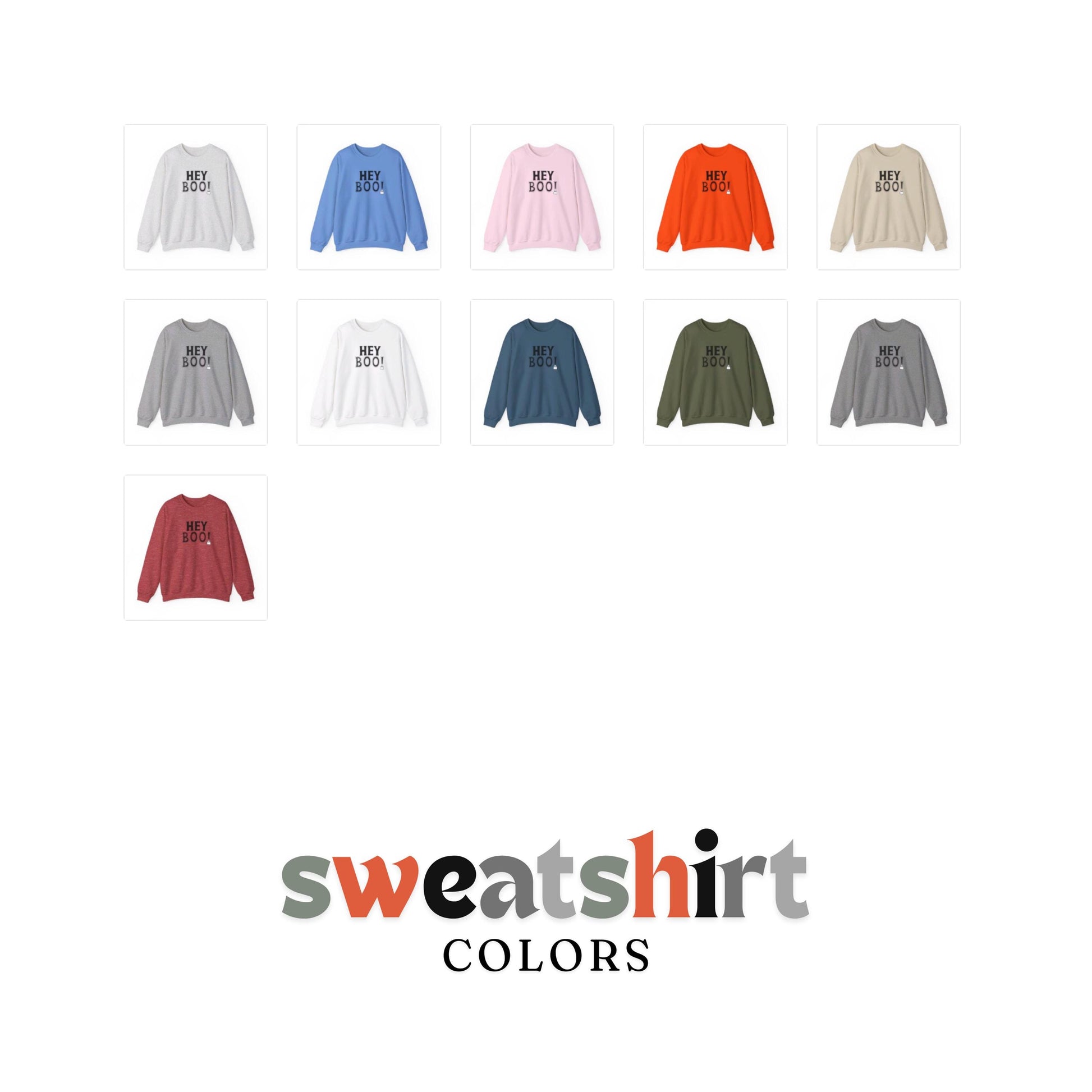 Hey Boo Crewneck Sweatshirt, Halloween Sweatshirt, Halloween apparel, CozyHalloween sweatshirt, Trick or treat shirt, Retro, Modern, Trendy