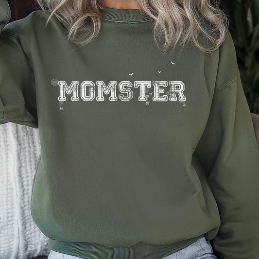 MOMSTER Crewneck Sweatshirt,Halloween Sweatshirt, Halloween apparel,CozyHalloween sweatshirt,Trick or treat shirt,Modern,Retro Halloween