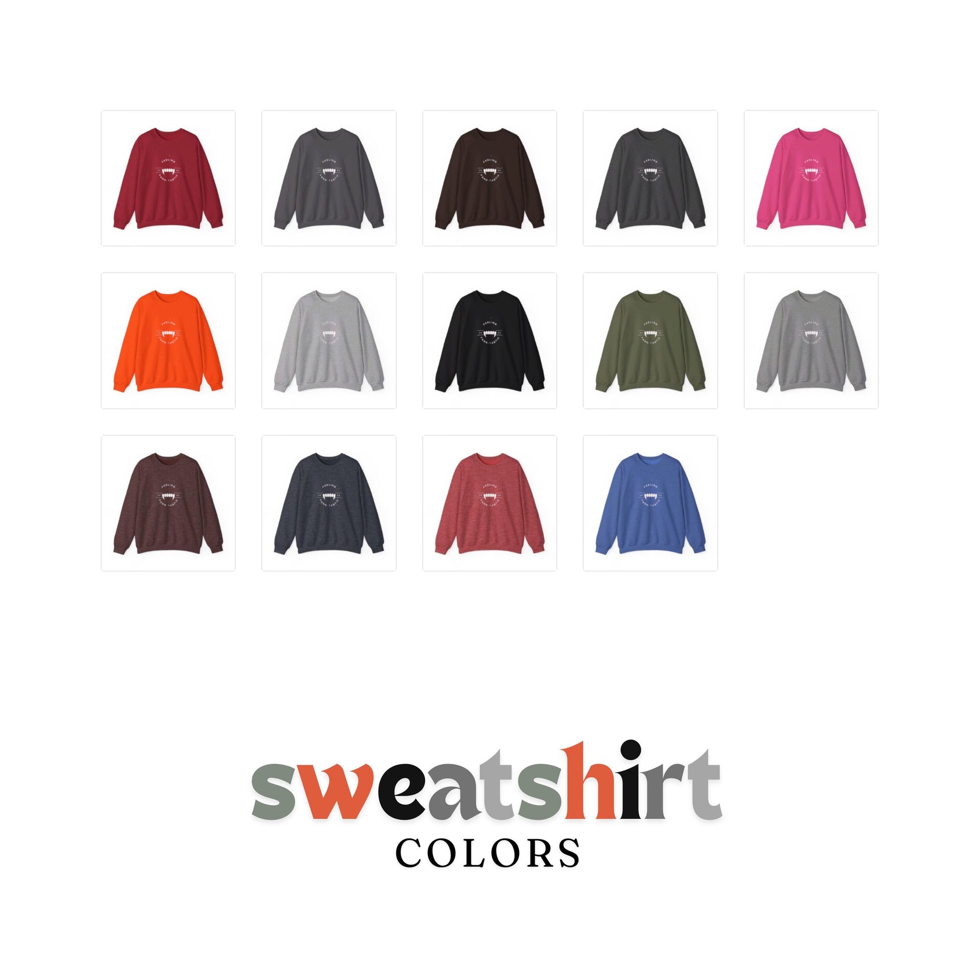 Feeling Fang-Tastic Crewneck Sweatshirt, Halloween Sweatshirt, Halloween apparel, Cozy Halloween sweatshirt, Trick or treat shirt, Retro