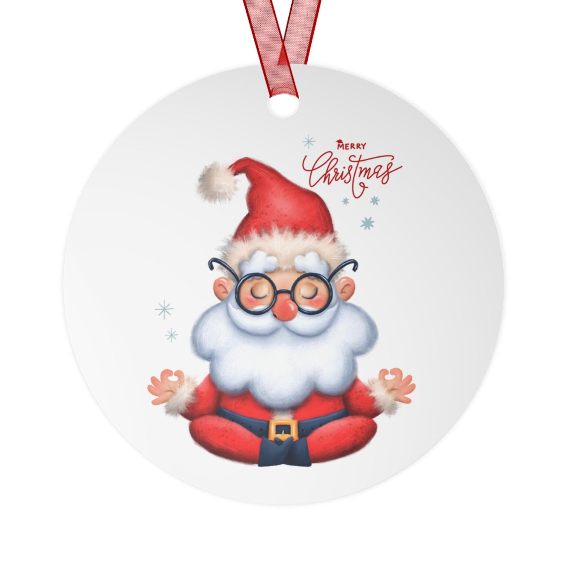 Metal Ornaments, Zen Santa Merry Christmas Decor, Holiday Tree Ornaments, Durable Christmas Decorations, Festive Xmas Decor, Cheerful