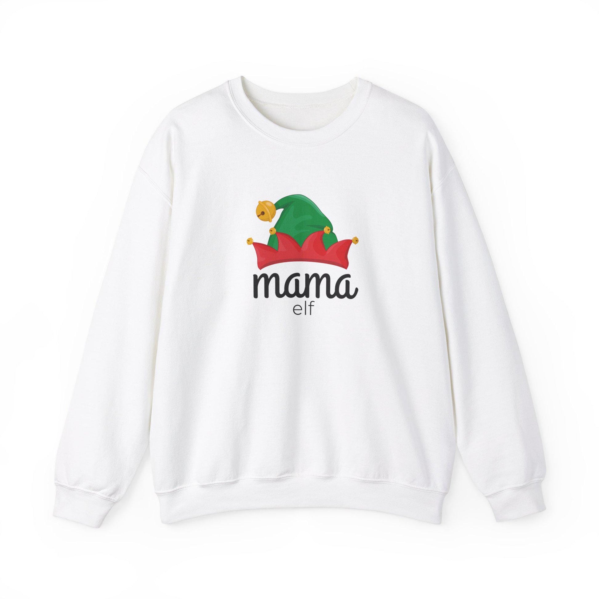 Mama Elf Family Christmas Sweatshirt, Matching Xmas Shirts for Mom, Dad, Kids, Holiday Apparel, Festive Outfit