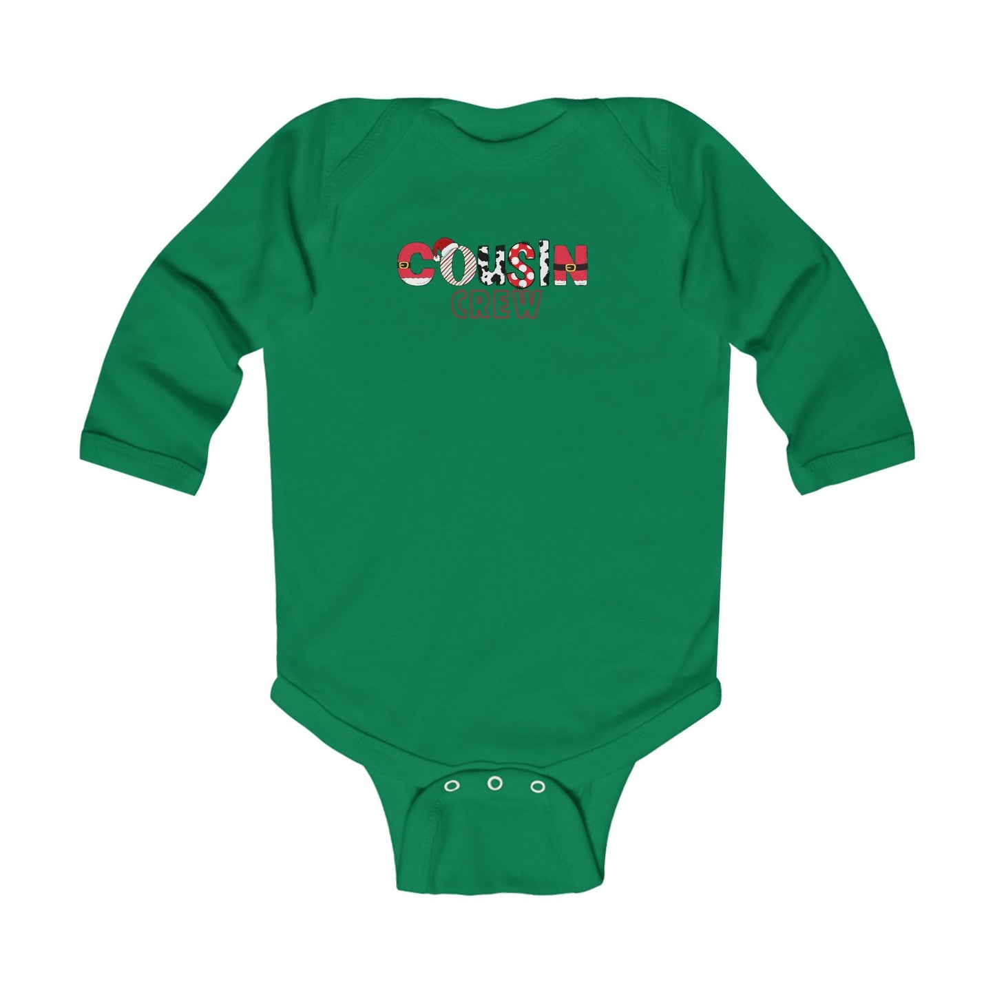 Cousin Crew Family Christmas Infant Long Sleeve Bodysuit, Holiday Baby Outfit, Matching Family Shirts, Elf Family, Xmas Morning Outfit