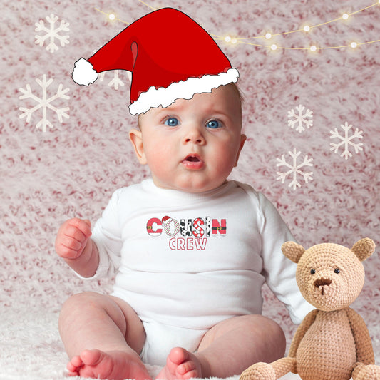 Cousin Crew Family Christmas Infant Long Sleeve Bodysuit, Holiday Baby Outfit, Matching Family Shirts, Elf Family, Xmas Morning Outfit