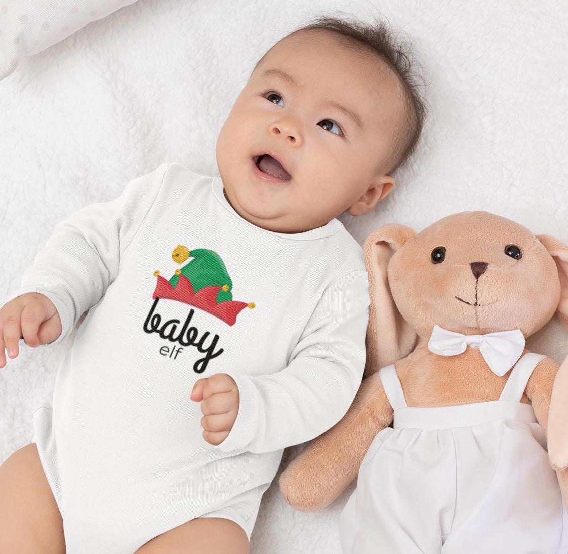 Elf Crew Family Christmas Infant Long Sleeve Bodysuit, Holiday Baby Outfit, Matching Family Shirts, Christmas Outfit for Baby, Elf Family