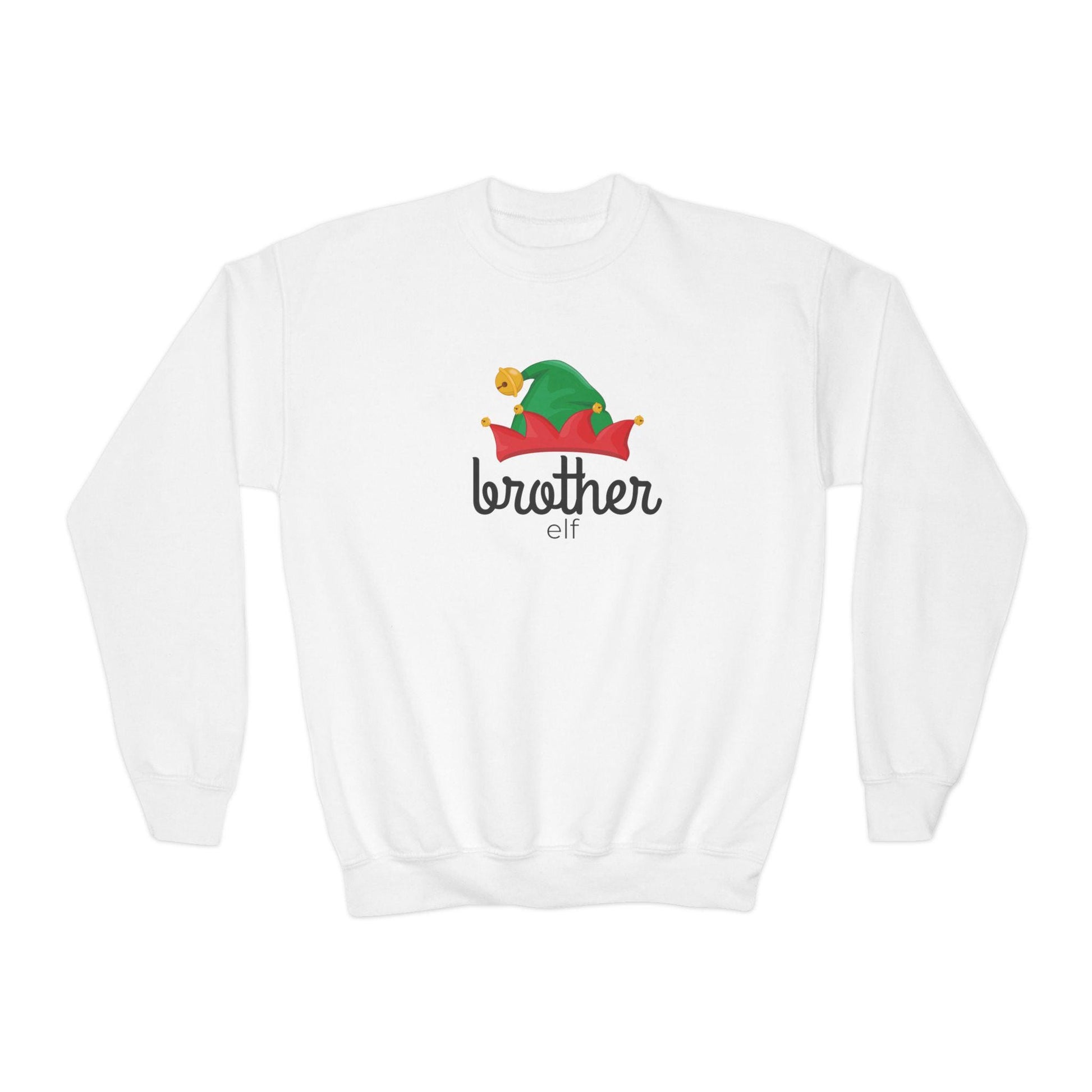 Brother Elf Youth Crewneck Sweatshirt,Elf Crew Family Christmas, Holiday Kids Outfit, Matching Family Shirts, Christmas Outfit for Kids