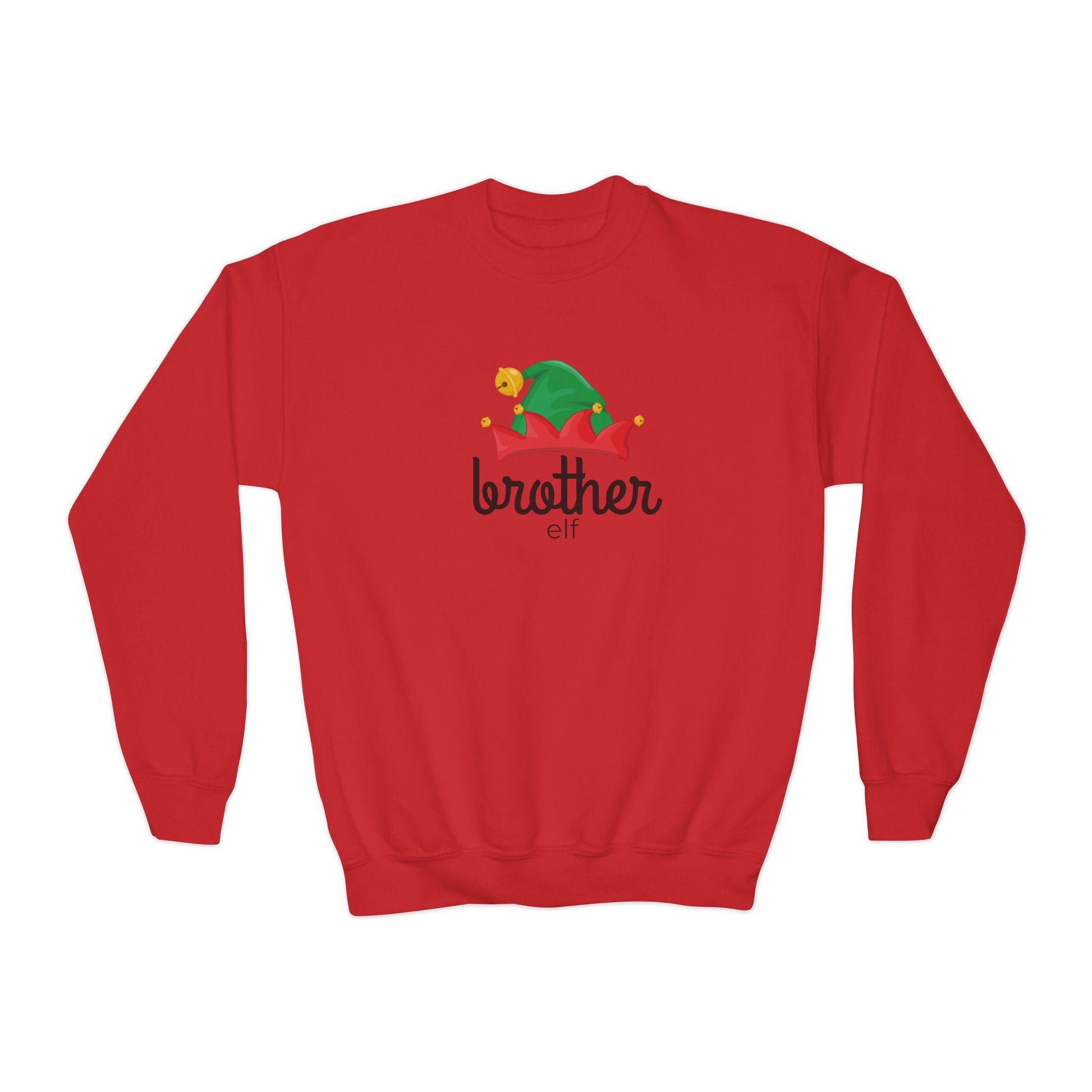Brother Elf Youth Crewneck Sweatshirt,Elf Crew Family Christmas, Holiday Kids Outfit, Matching Family Shirts, Christmas Outfit for Kids